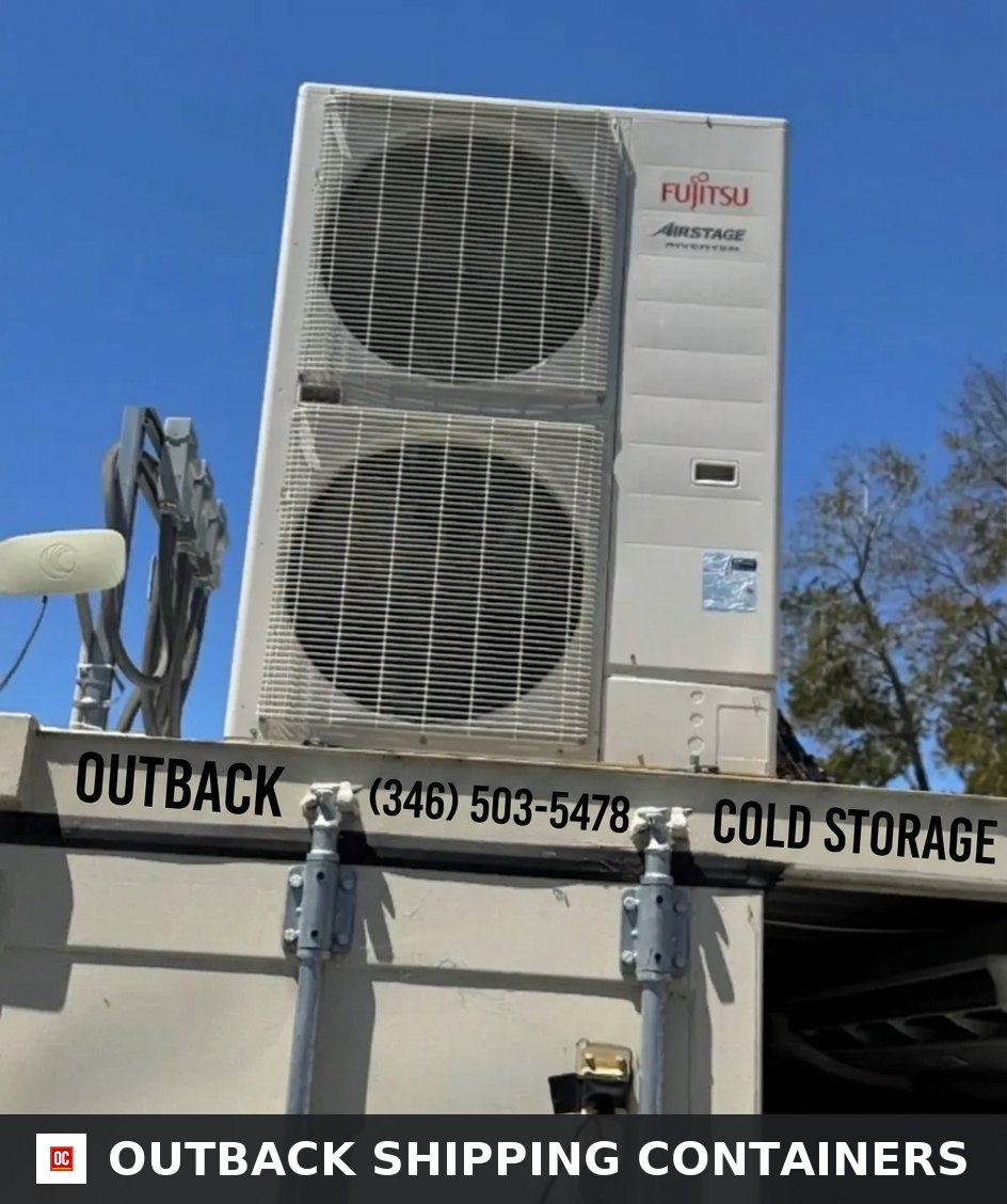 Refrigerated 20′ Conex Shipping Container – Used 20ft for Sale — Three-Quarter Angle View Refrigerated 20′ Conex Shipping Container – Used — 20ft refrigerated container (image 3 of 6)