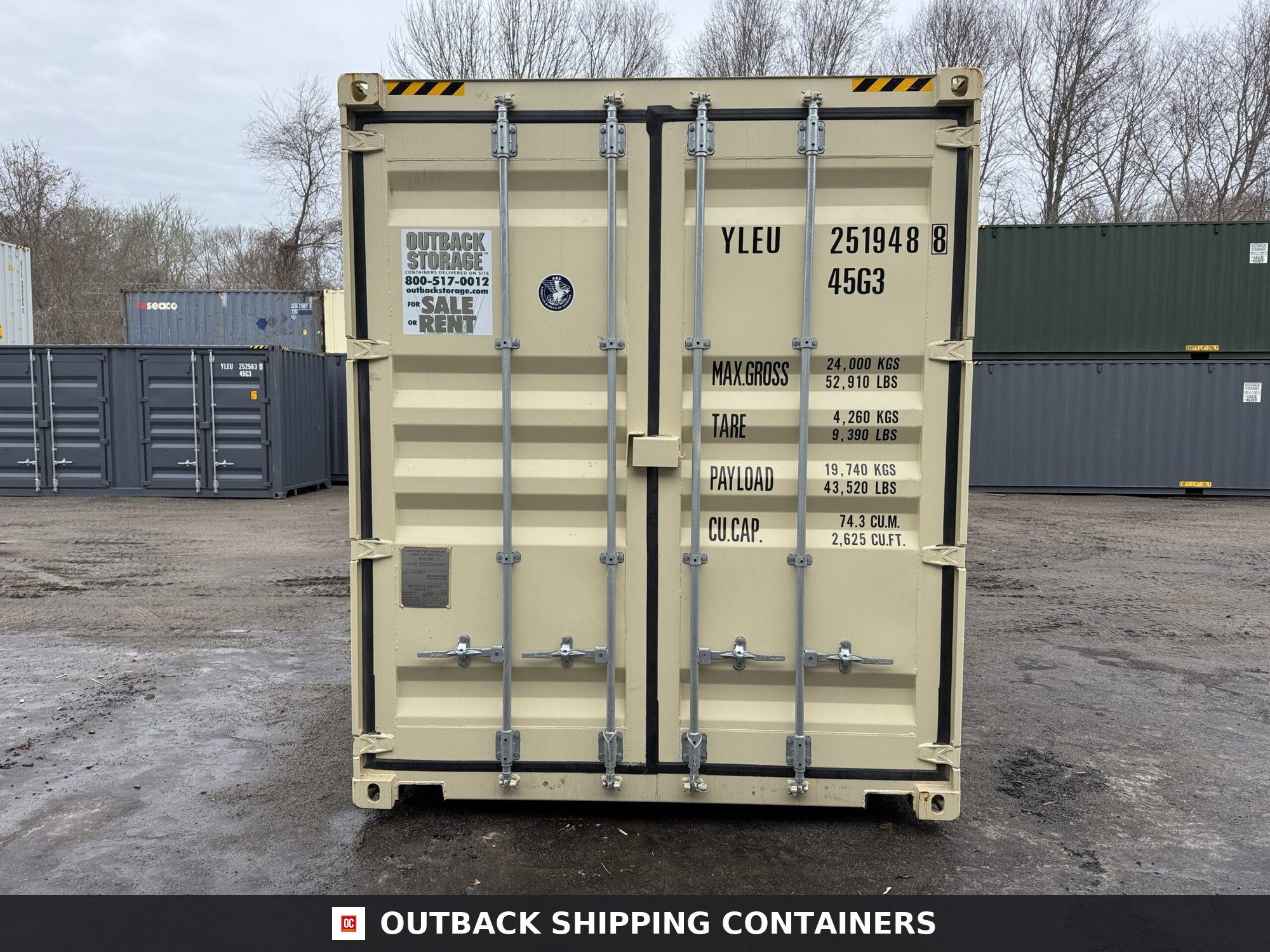 40ft New High Cube Shipping Container – Wind & Watertight – Beige — 40ft — new (image 3 of 12)
