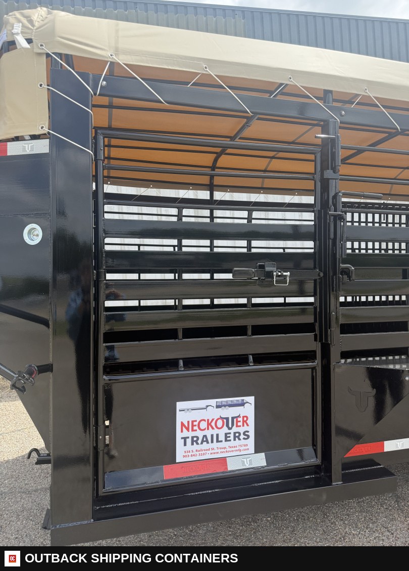 2026 Neckover 36'X6'8" Livestock Stock Combo Trailer — Center Divider Gate | Outback Shipping Containers 2026 Neckover 36'X6'8" Livestock Stock Combo Trailer for sale — center divider gate