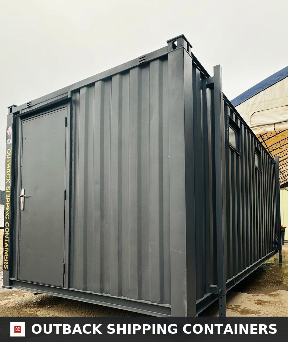 3+1 Toilet Block for Sale — Door and Entry Detail | Outback Shipping Containers 3+1 Toilet Block — 16 x 9 ft Anti-Vandal — Portable Toilet Block — No 1475 — product gallery image 6 of 15