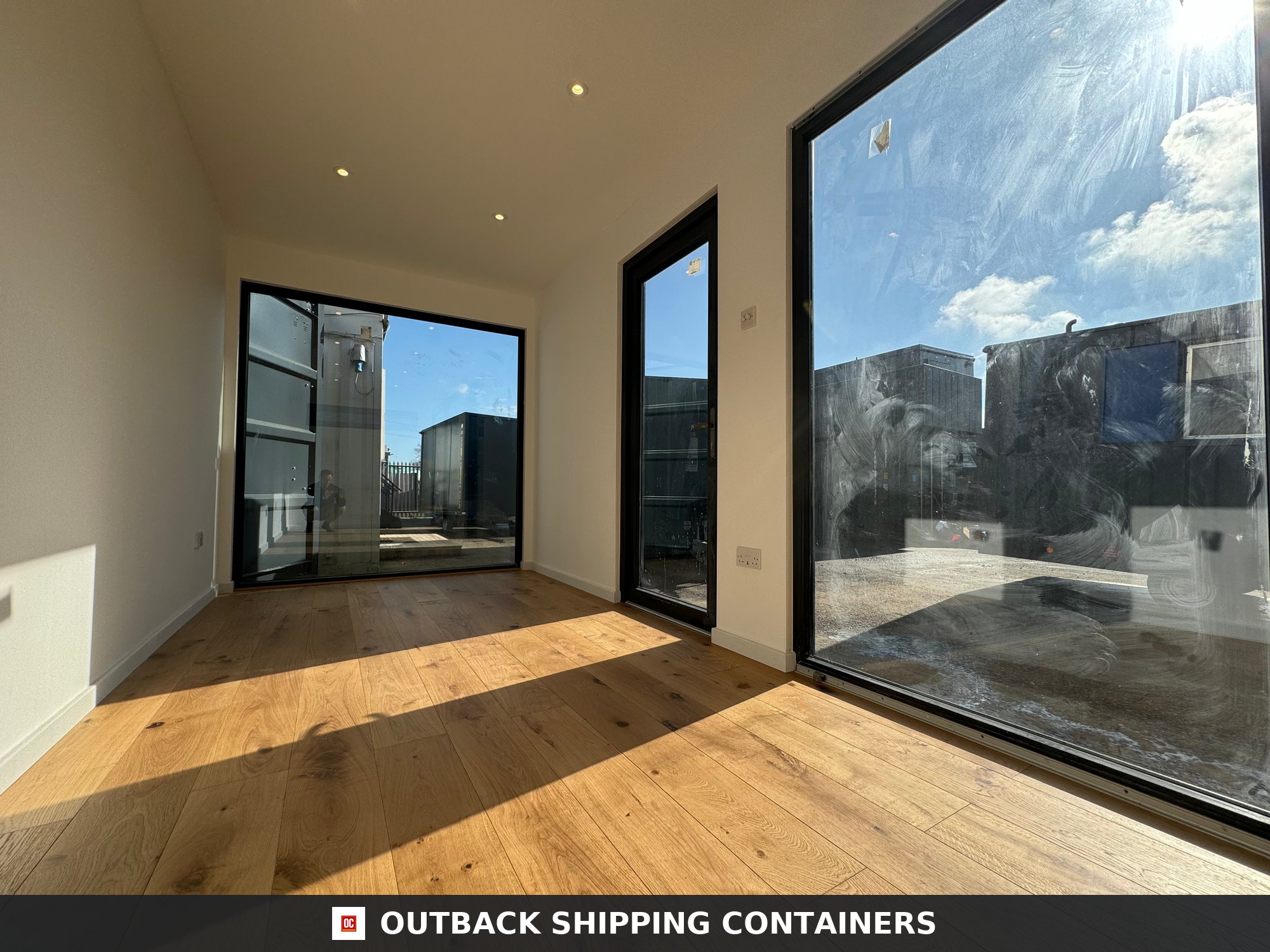 20x8ft CUSTOM SHIPPING CONTAINER CONVERSION — Side Profile View | Outback Shipping Containers 20x8ft CUSTOM SHIPPING CONTAINER CONVERSION — Portable Building — Garden Office — No 935 — 20X8FT — Refurbished (image 2 of 29)