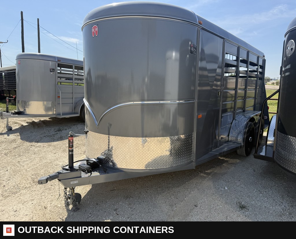 2026 WW WRANGLER 6X16 3 HORSE Livestock Stock Combo Trailer — Driver-Side Profile | Outback Shipping Containers 2026 WW WRANGLER 6X16 3 HORSE Livestock Stock Combo Trailer for sale — driver-side profile