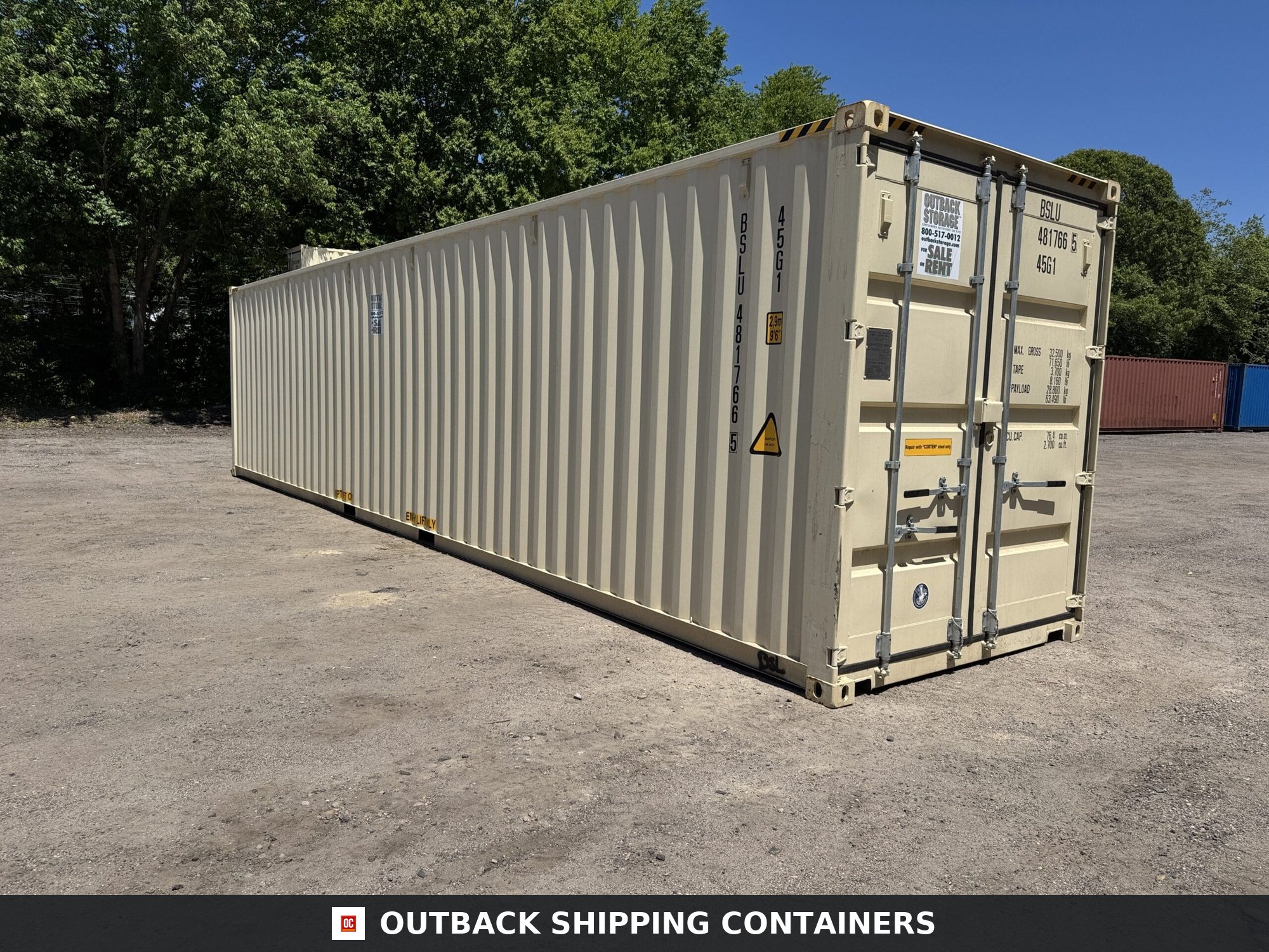 40ft New High Cube Shipping Container – Wind & Watertight – Beige — 40ft — new (image 1 of 12)