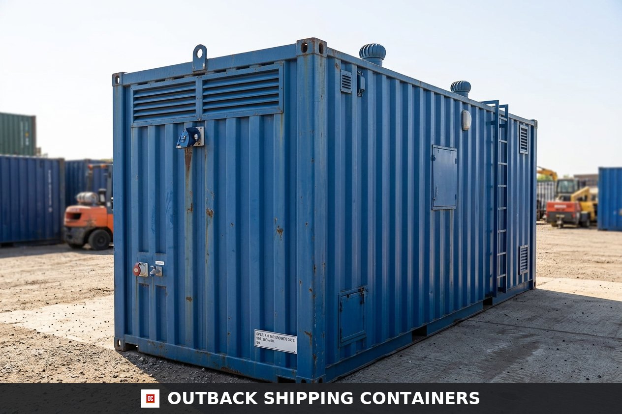 4+1 Steel Toilet Cabin 20FT x 9FT for Sale — Interior View | Outback Shipping Containers 4+1 Steel Toilet Cabin 20FT x 9FT — 20FT — new — sanitation units (image 5 of 6)