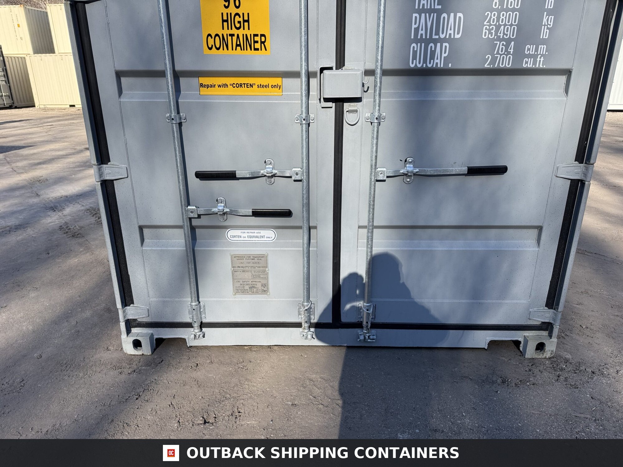 40ft New High Cube Shipping Container – Wind & Watertight – Gray — 40ft — new (image 6 of 12)