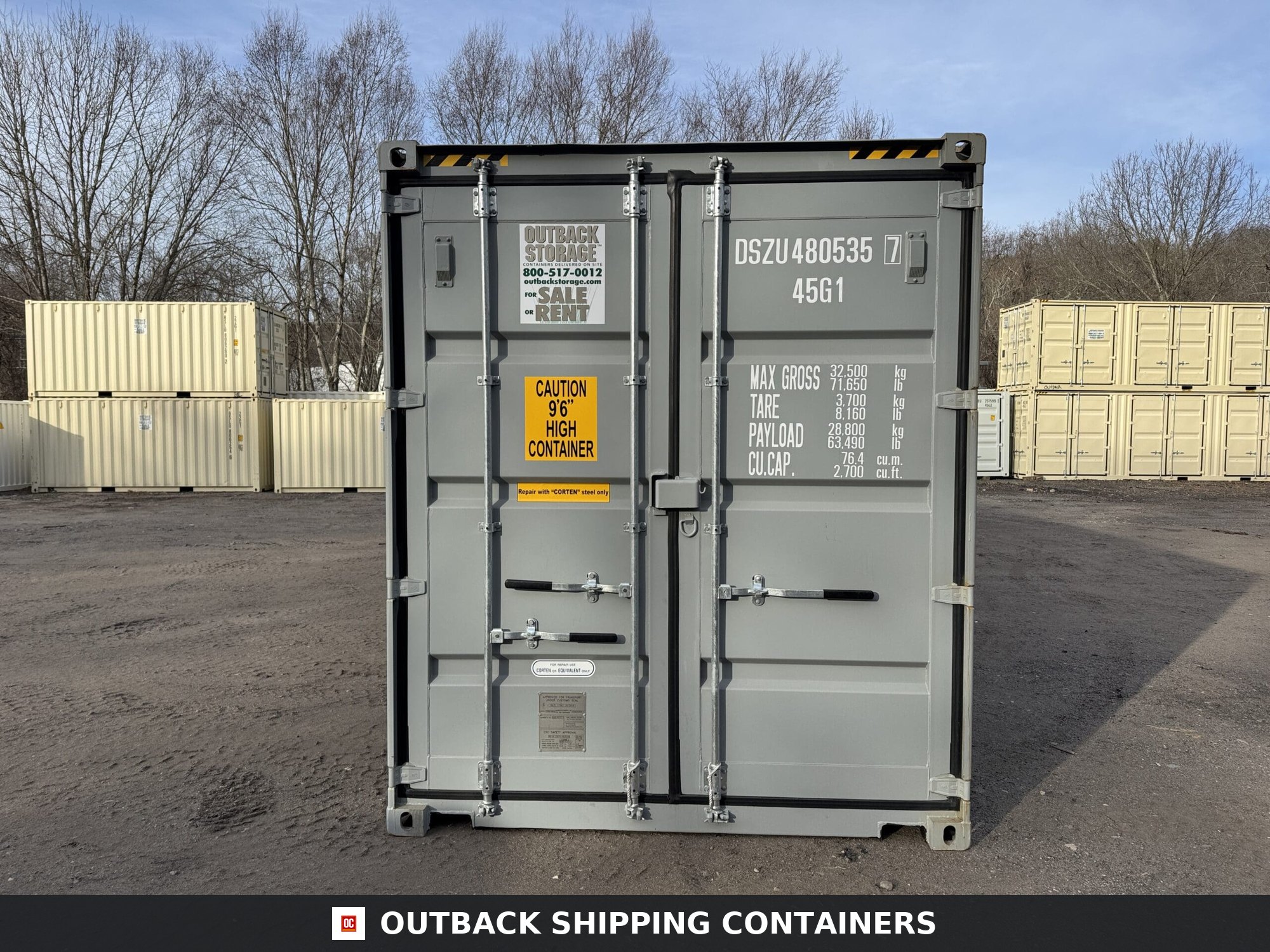40ft New High Cube Shipping Container – Wind & Watertight – Gray — 40ft — new (image 3 of 12)