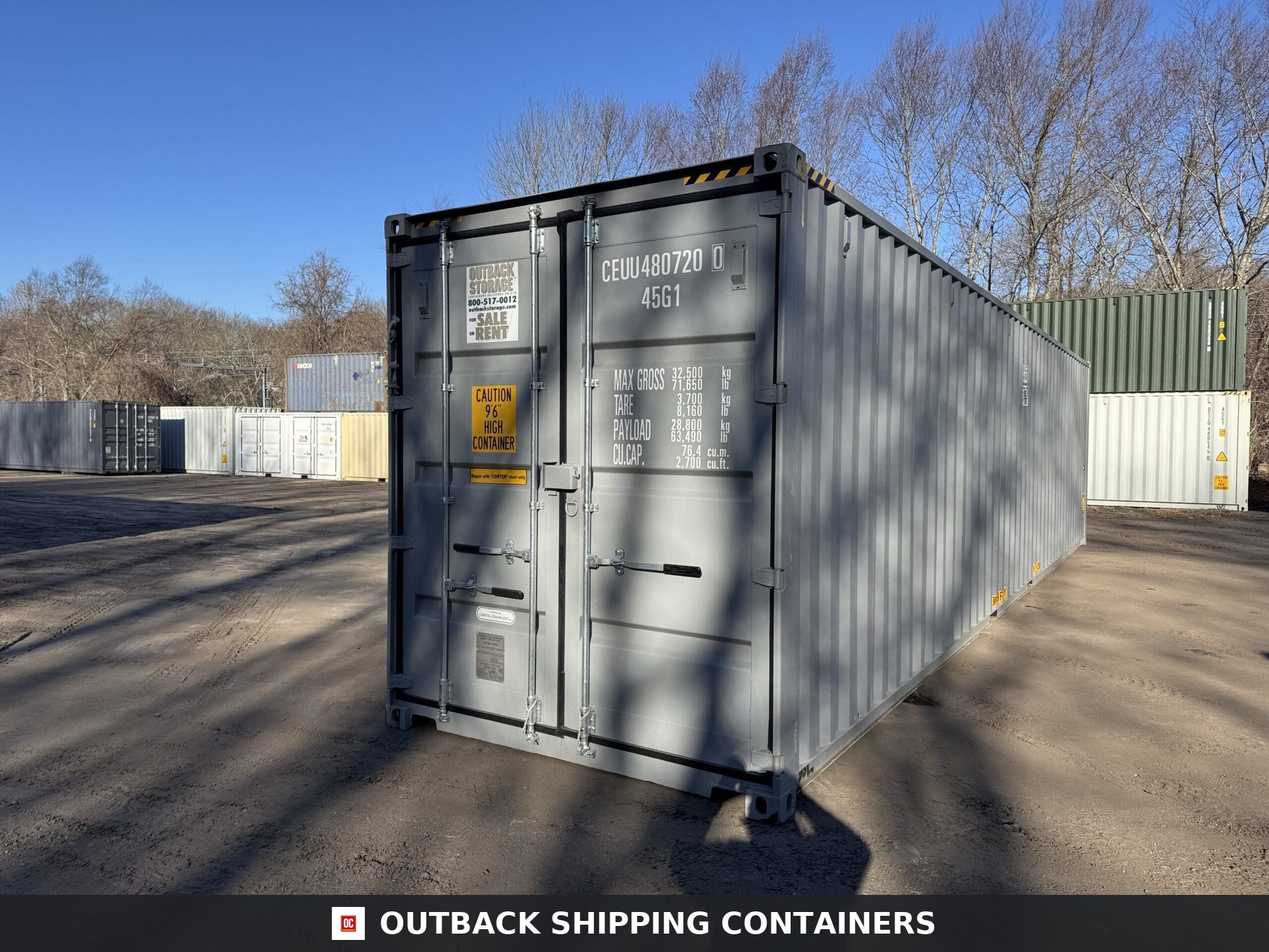 40ft New High Cube Shipping Container – Wind & Watertight – Gray — 40ft — new (image 8 of 12)