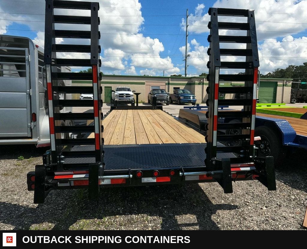 New 2025 Behnke 7 x 20 Equipment 20k Trailer — Three-Quarter Front Angle | Outback Shipping Containers New 2025 Behnke 7 x 20 Equipment 20k Trailer for sale — three-quarter front angle