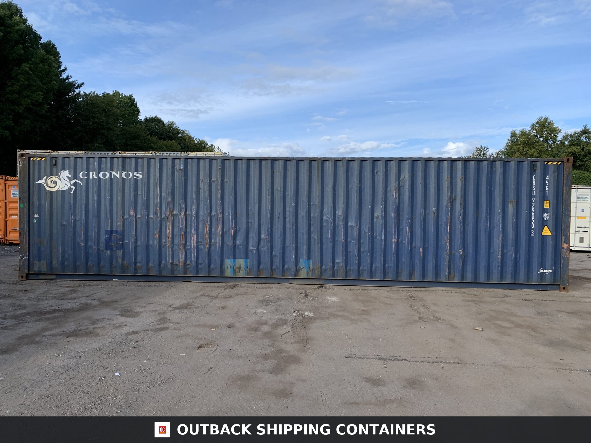 40ft As-Is High Cube Shipping Container — Interior Detail | Outback Shipping Containers 2 3 40ft As-Is High Cube Shipping Container – Wind & Watertight – Blue — 40ft — as_is (image 6 of 12)