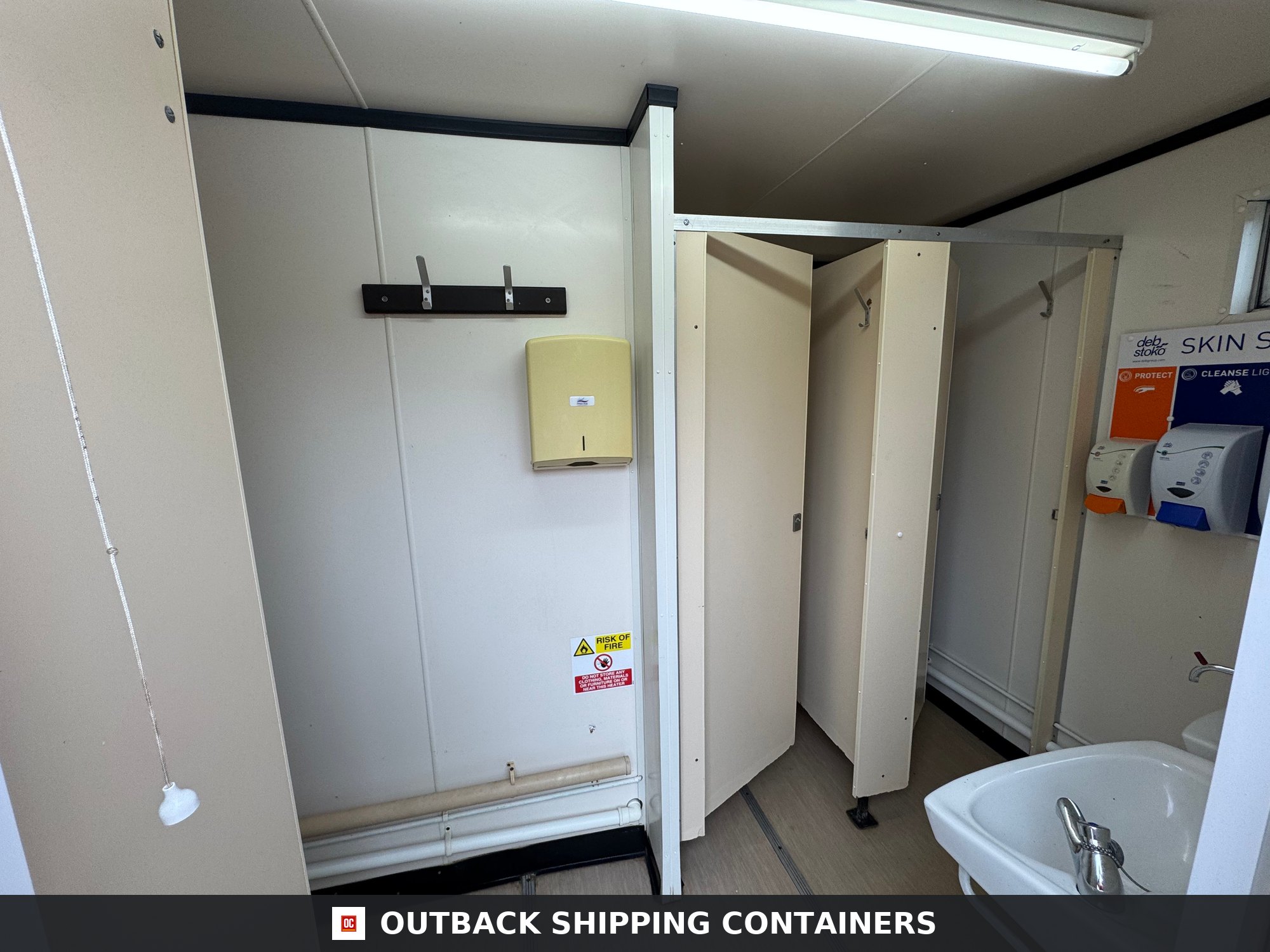 12 x 9 ft for Sale — Interior View | Outback Shipping Containers 12 x 9 ft — 2+1 Toilet Block — Building Site Accommodation — Portable Anti-Vandal Cabin - image 4