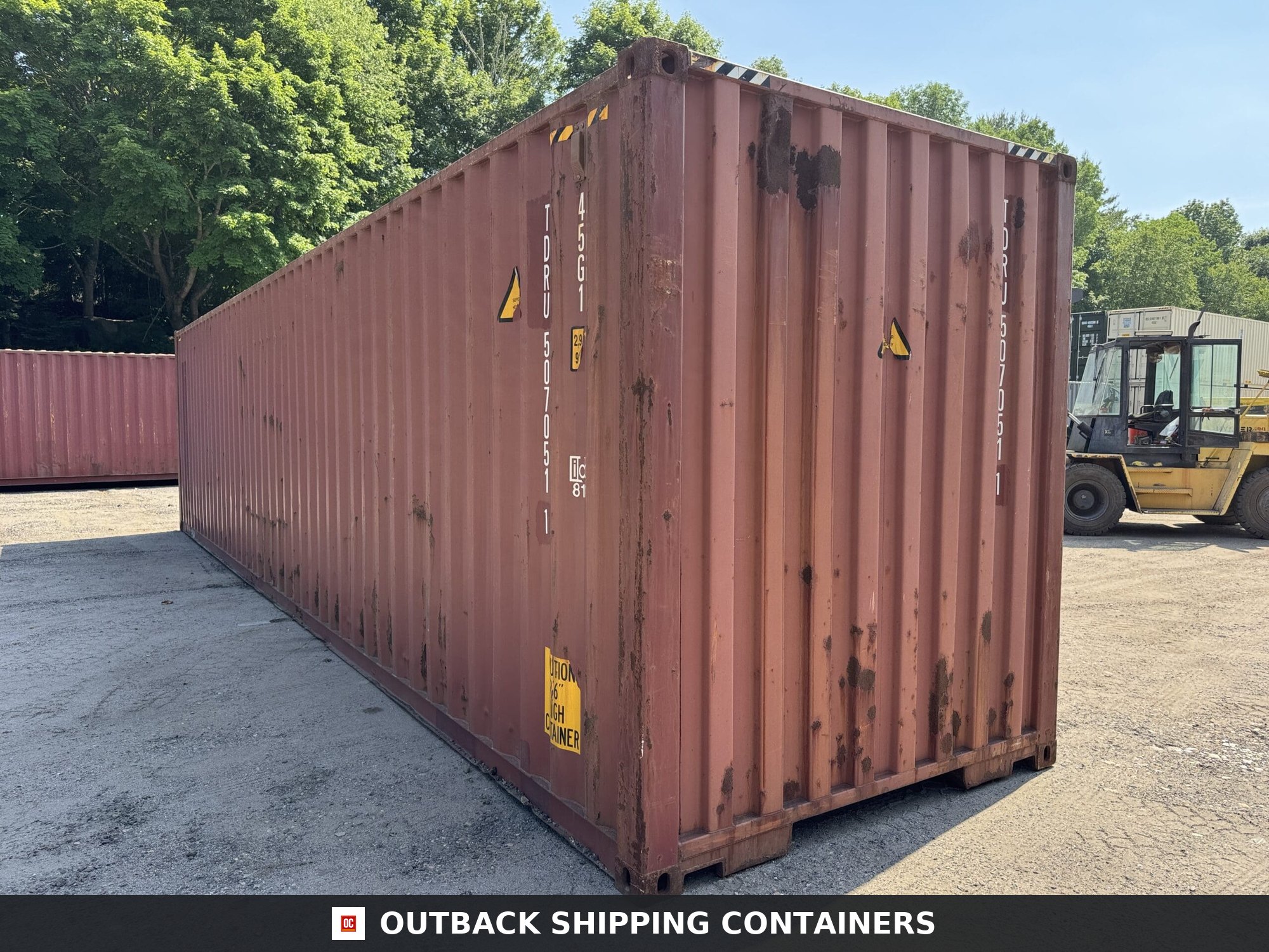 40ft Used High Cube Shipping Container for Sale — Roof and Structural Detail 40ft Used High Cube Shipping Container – Wind & Watertight – Red — 40ft — used (image 9 of 12)