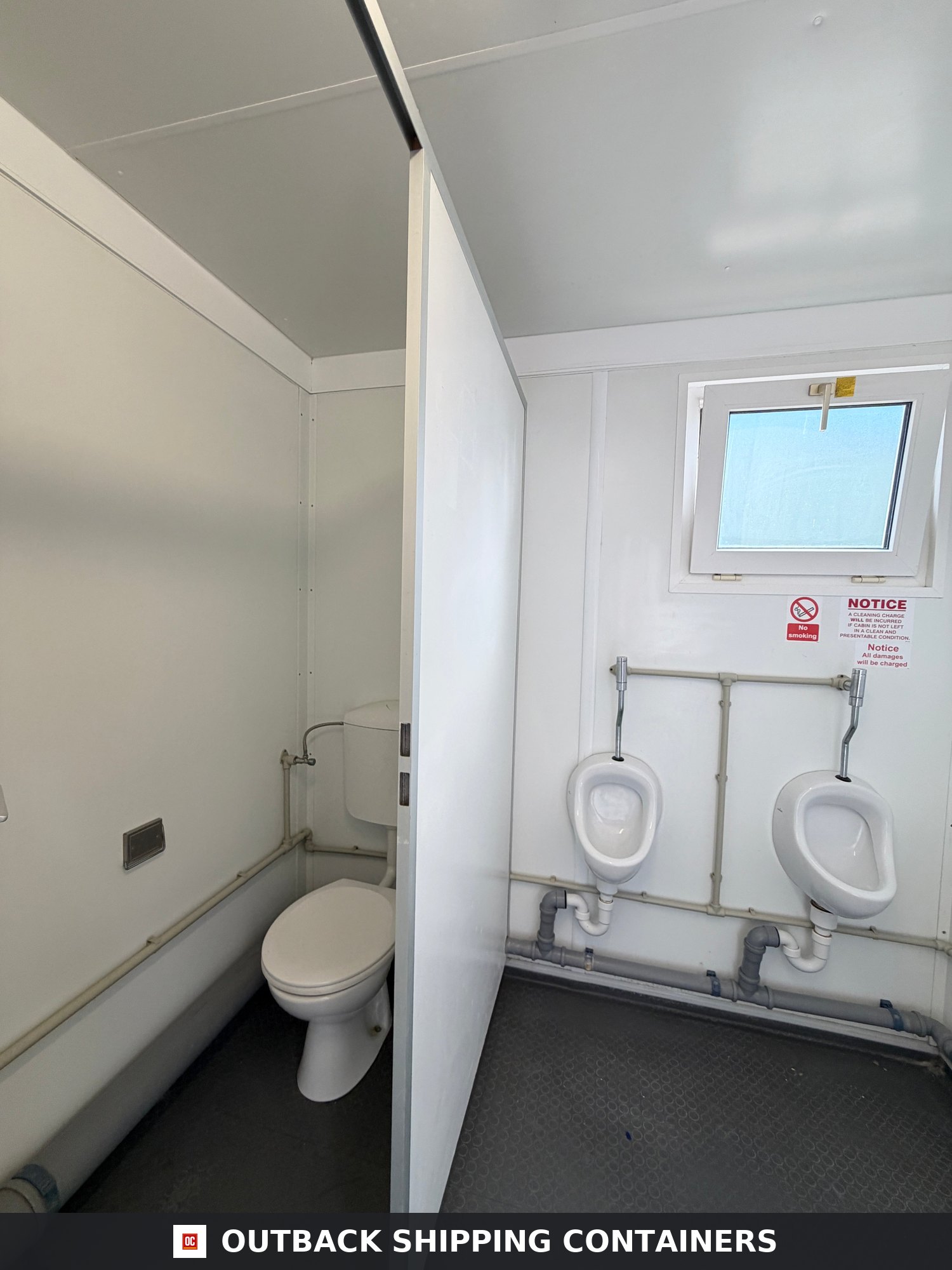 16 x 8 ft for Sale — Interior View | Outback Shipping Containers 16 x 8 ft — 3 + 1 Toilet Block — Portable Building — Site Accommodation — No 1796 — product gallery image 4 of 8