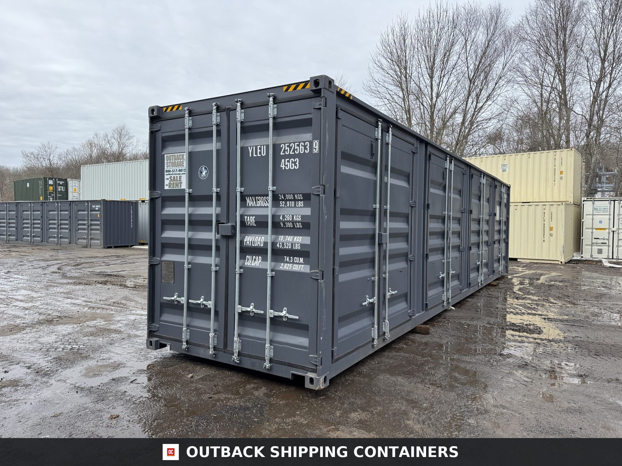 40ft New High Cube Shipping Container – Wind & Watertight – Dk Gray — 40ft — new (image 8 of 12)