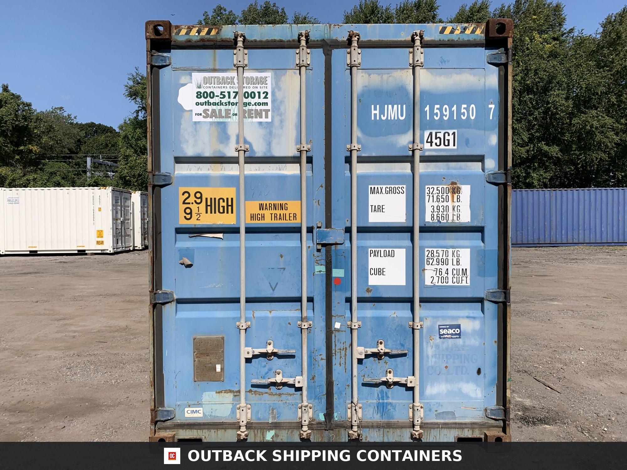 40ft Used High Cube Shipping Container – Wind & Watertight – Blue — 40ft — used (image 3 of 12)