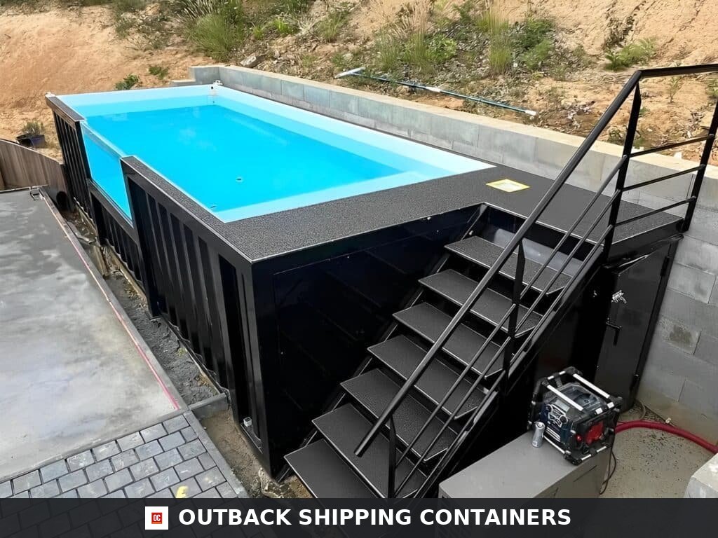 20ft Shipping Container Swimming Pool with Convenient Side — Corner Casting and Frame Detail 20ft Shipping Container Swimming Pool with Convenient Side Staircase — 20ft — new (image 10 of 10)