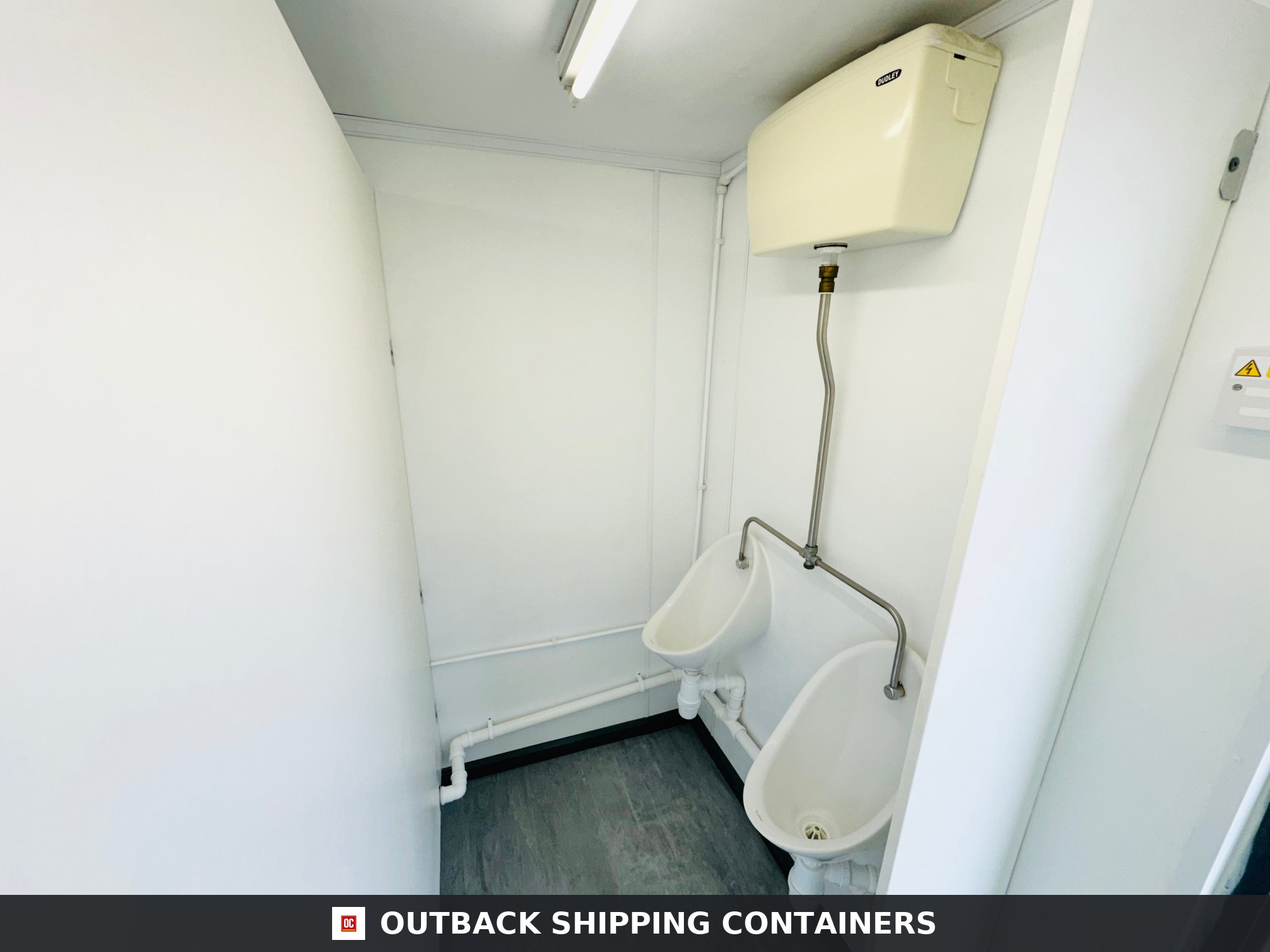 13 x 9 ft Anti-Vandal for Sale — Interior Detail | Outback Shipping Containers 13 x 9 ft Anti-Vandal — 2 + 1 Toilet Block — Portable Building — No 1100 — product gallery image 6 of 14