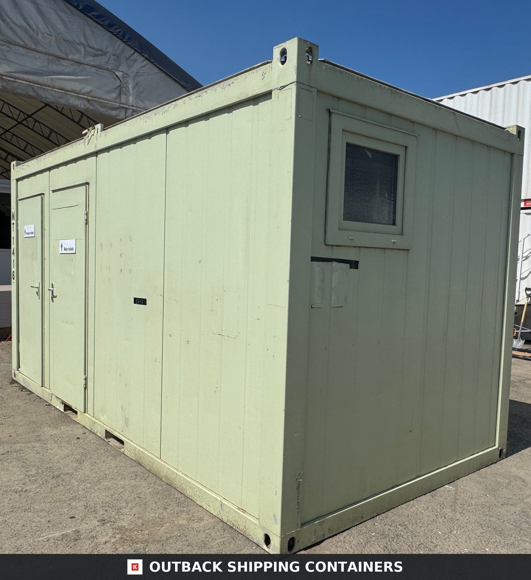 16 x 8 ft for Sale — Window and Shutter Detail | Outback Shipping Containers 16 x 8 ft — 3 + 1 Toilet Block — Portable Building — Site Accommodation - image 7