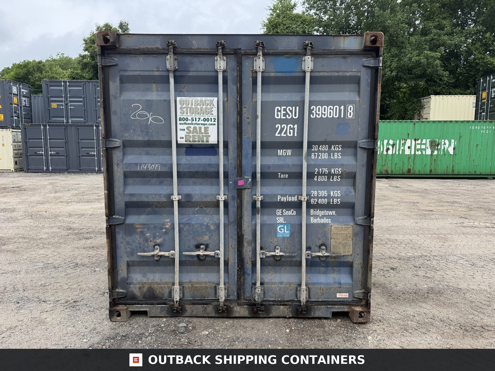 20ft Used Shipping Container – Wind & Watertight – Blue — 20ft — used (image 3 of 12)