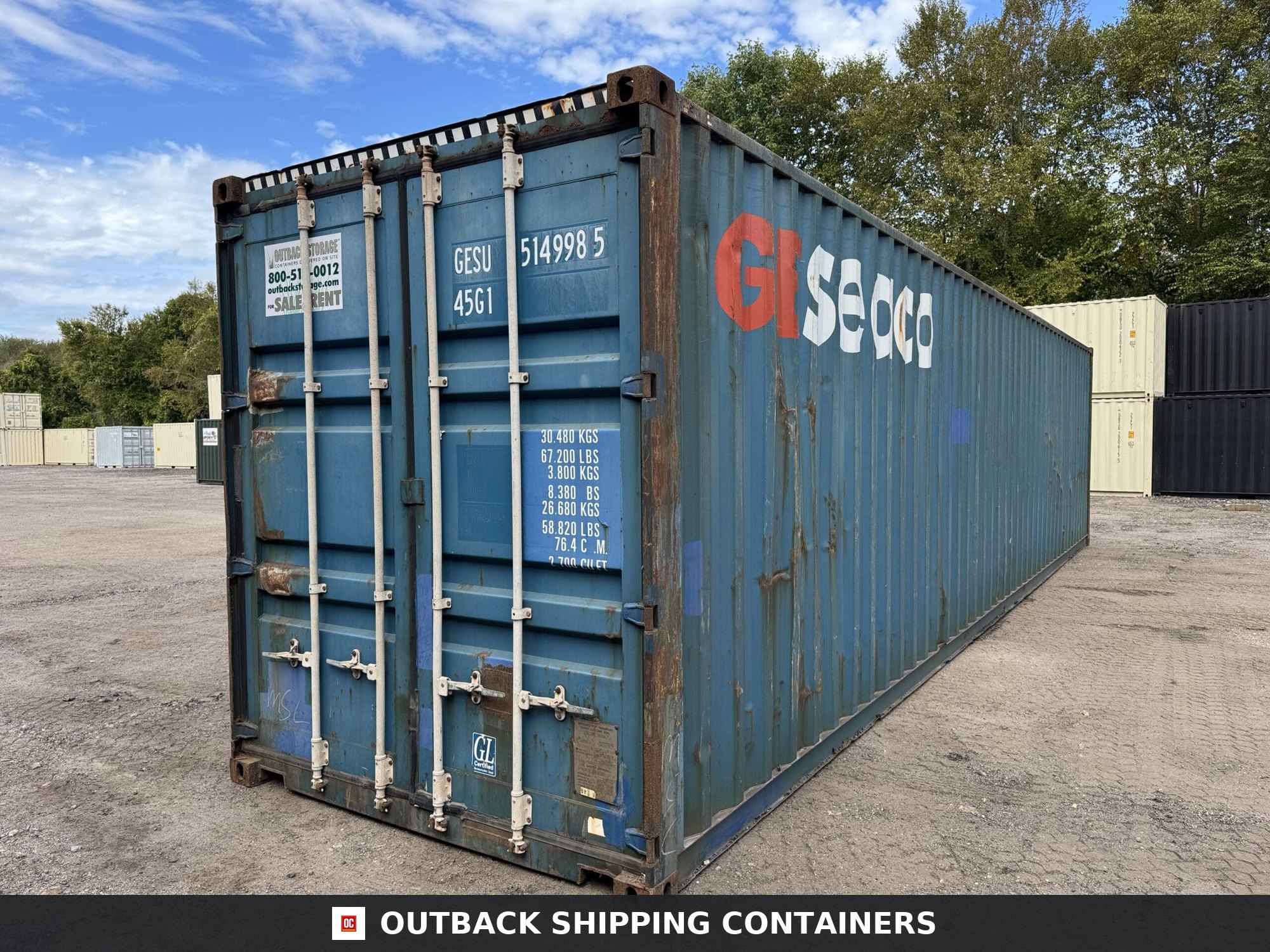 40ft Used High Cube Shipping Container – Wind & Watertight – Blue — 40ft — used (image 6 of 12)