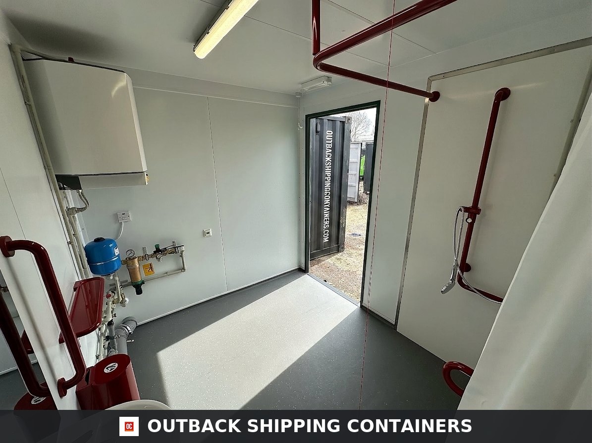 CUSTOM for Sale — Window and Shutter Detail | Outback Shipping Containers CUSTOM — Disabled Access Toilet Block With Shower Facility — 10 x 8 ft Portable — No 794 — product gallery image 8 of 16