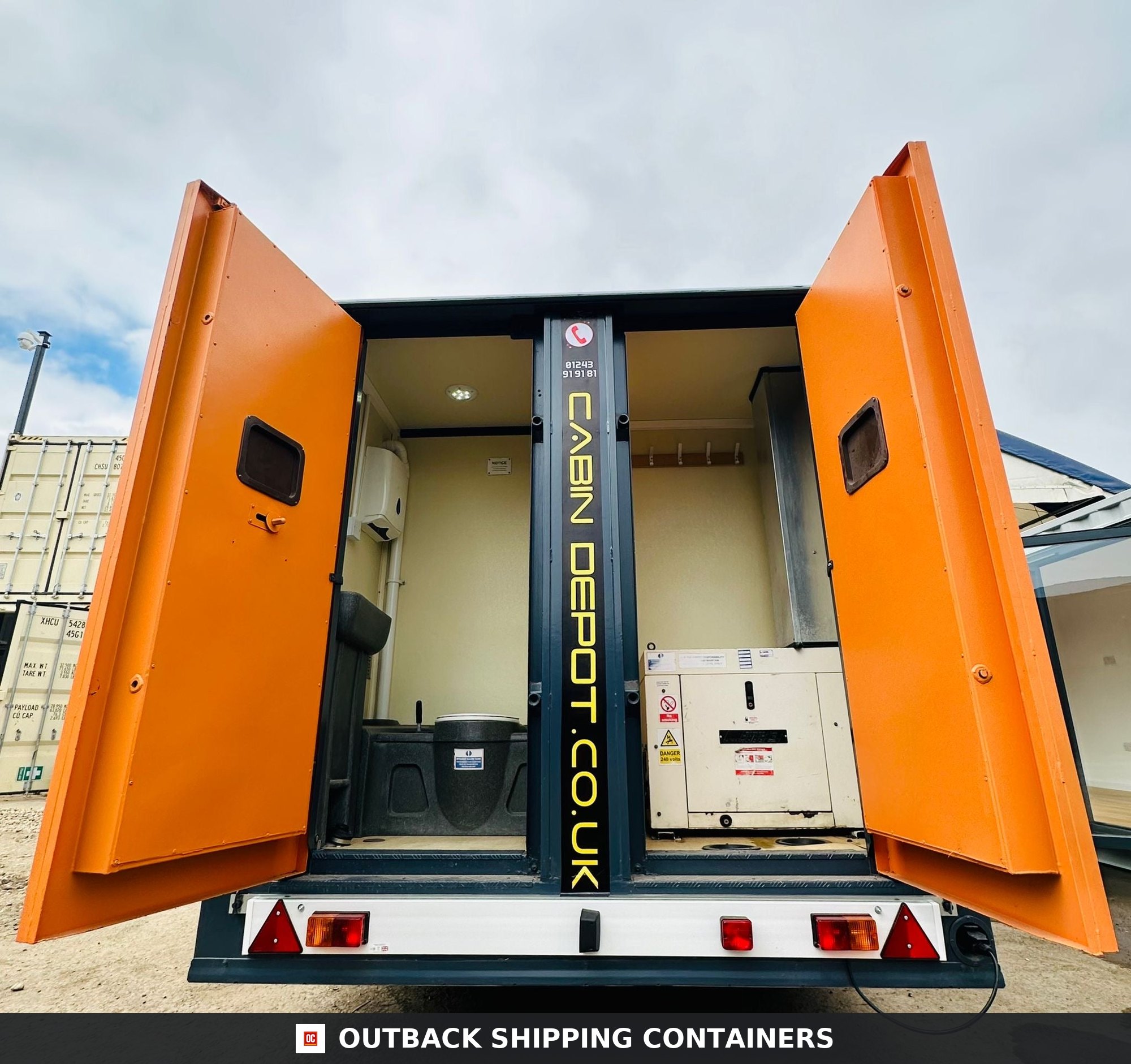 Groundhog Towable Mobile Welfare | Toilet & Canteen | Self Contained — Rear Exterior View Groundhog Towable Mobile Welfare | Toilet & Canteen | Self Contained | Building Site | Reduced | GP 360 | No 1026