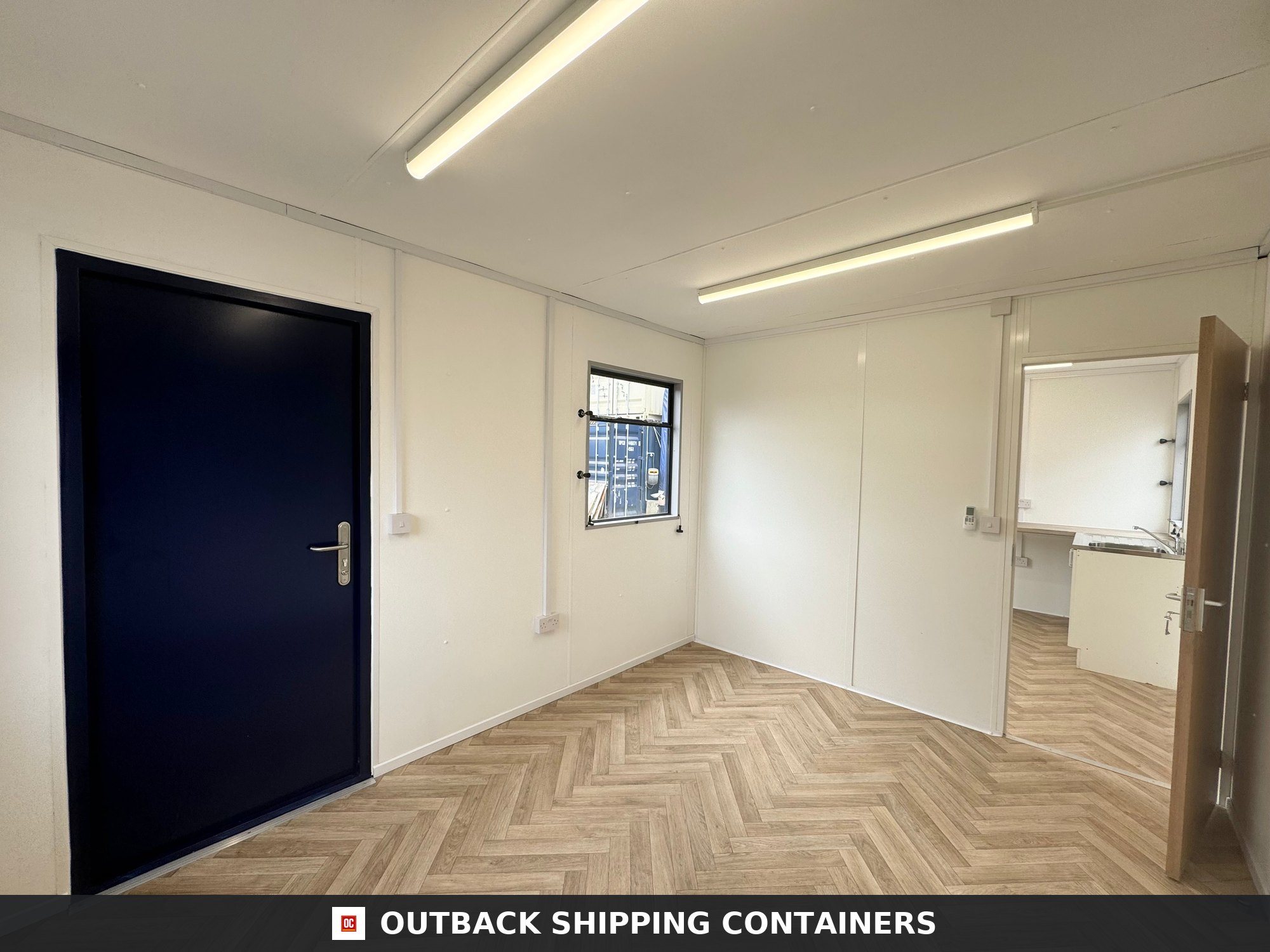 CUSTOM for Sale — Interior Detail | Outback Shipping Containers CUSTOM — 32 x 10 ft Cabin — Office + Canteen + 1+1 WC/Wash Rooms — Anti-Vandal — No 1105 — product gallery image 5 of 22