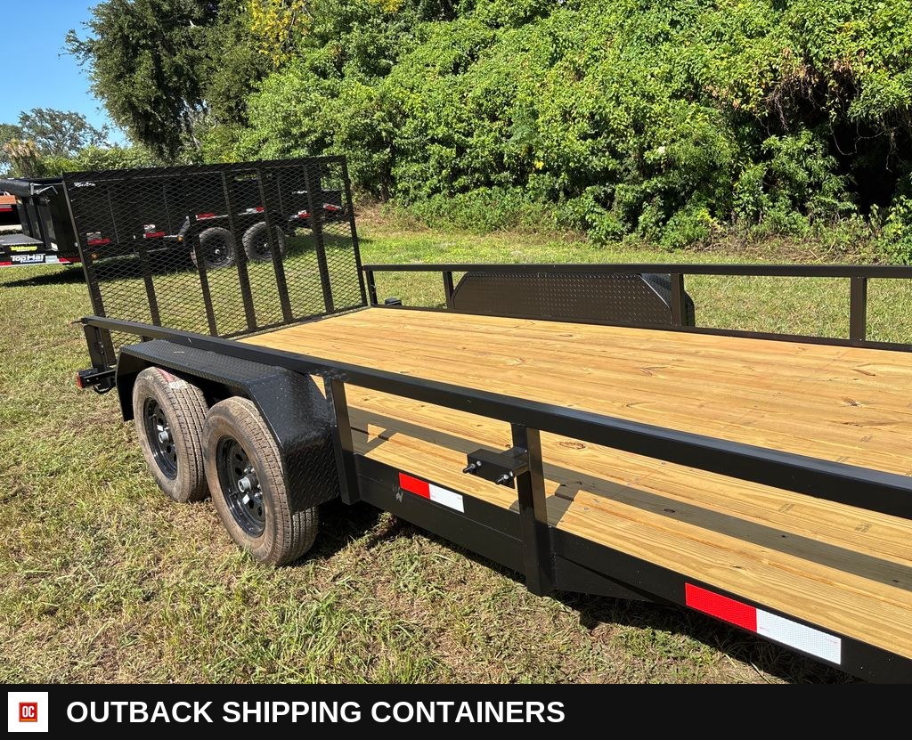 New 2026 Worldwide 7 x 16 Utility 7k Trailer — Driver-Side Profile | Outback Shipping Containers New 2026 Worldwide 7 x 16 Utility 7k Trailer for sale — driver-side profile