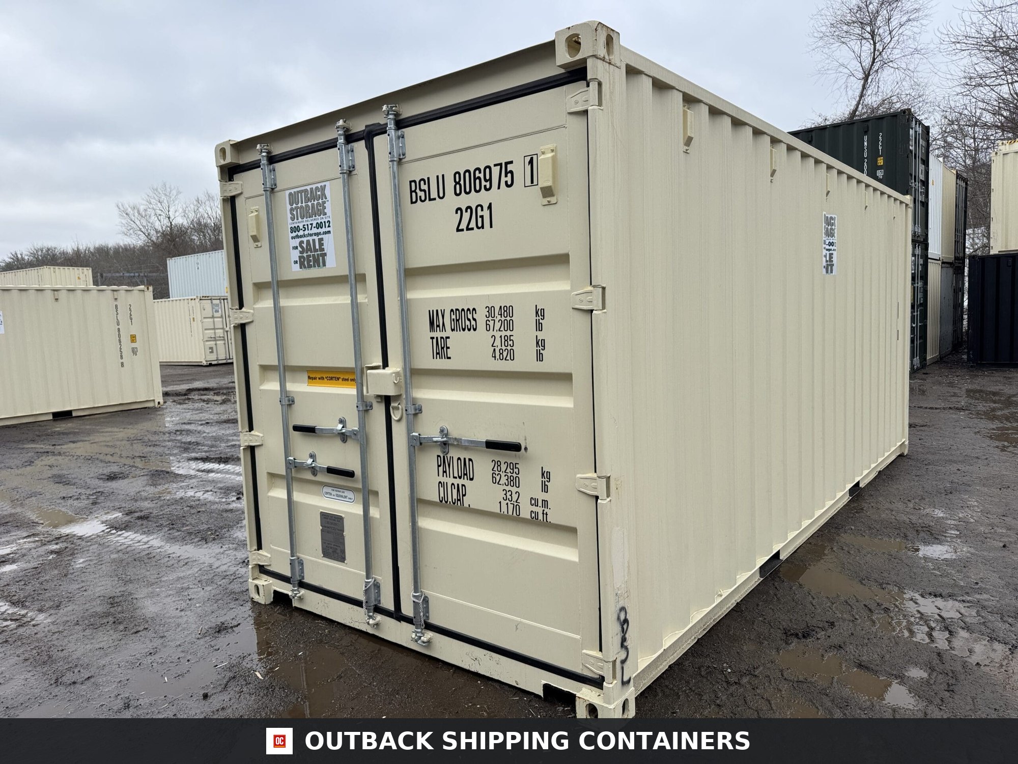 20ft New Shipping Container – Wind & Watertight – Beige — 20ft — new (image 9 of 12)