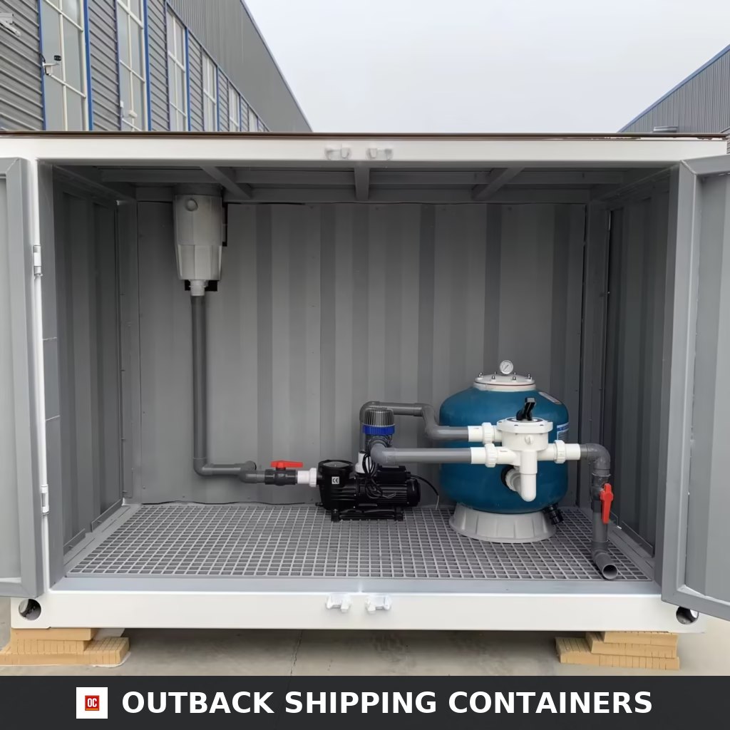 20ft Container Swimming Pool With Fiber Glass Window for Sale — Rear Exterior View 20ft Container Swimming Pool With Fiber Glass Window — 20ft — new (image 4 of 6)