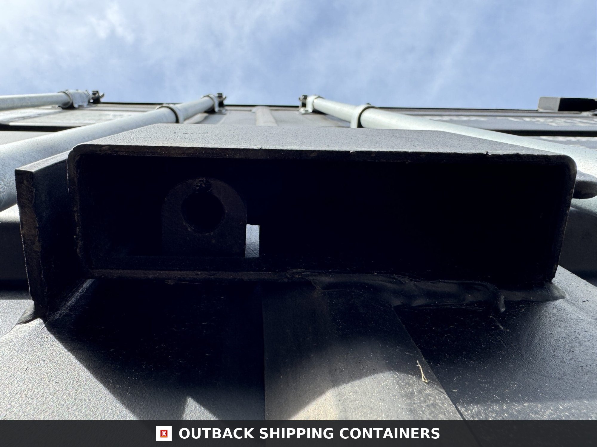 20ft New High Cube Shipping Container for Sale — Interior Detail | Outback Shipping Containers 20ft New High Cube Shipping Container – Wind & Watertight – Black — 20ft — new (image 6 of 12)