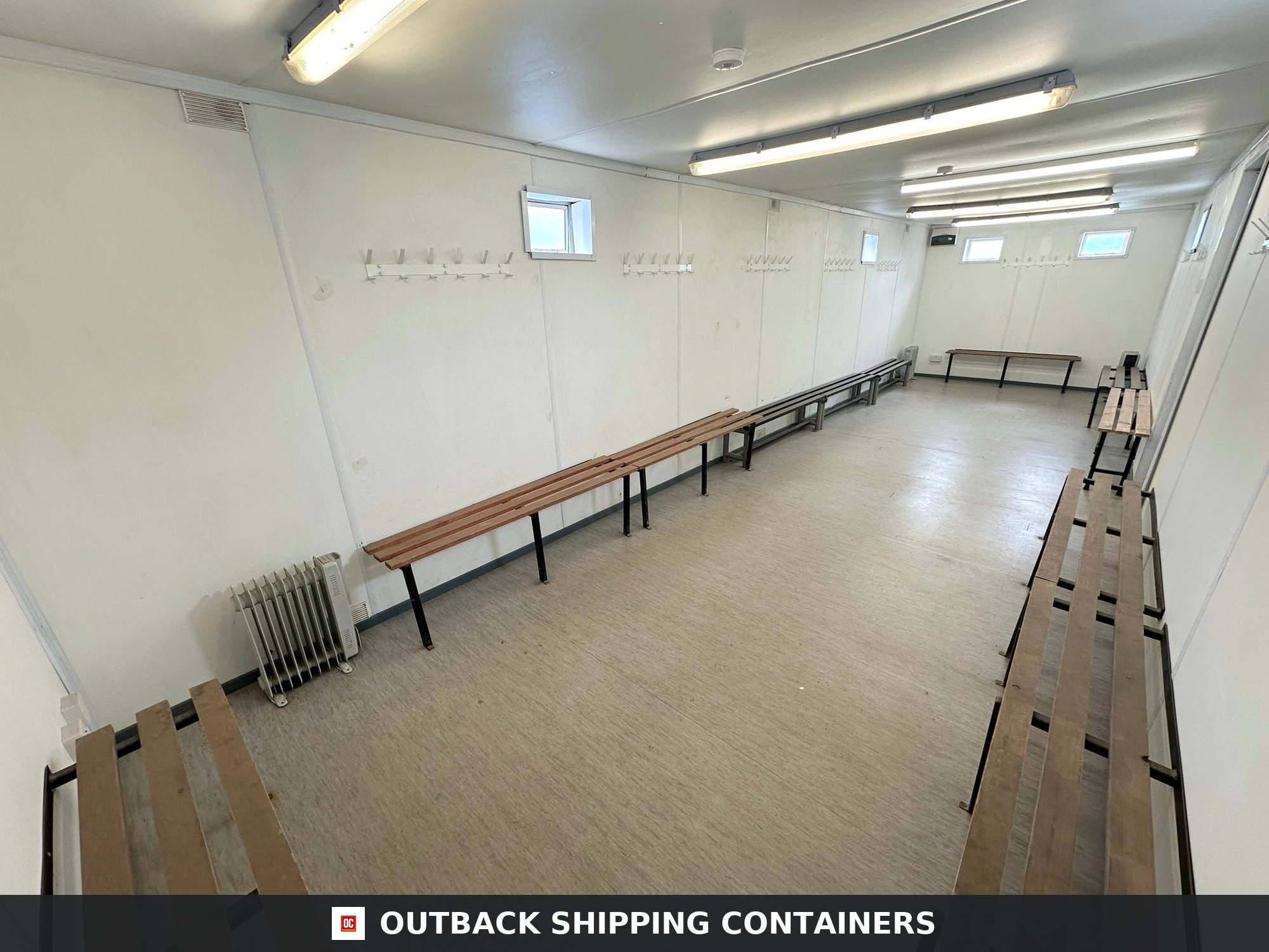 32x10ft for Sale — Interior Detail | Outback Shipping Containers 32x10ft — Drying Room / Changing Room — Building Site Accommodation — Portable Anti-Vandal - image 5