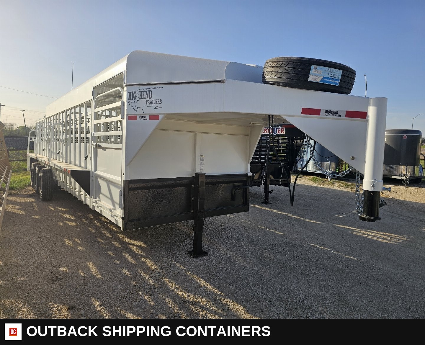 2025 Big Bend 6’8"X28' 3/4 TOP Stock / Stock Combo Trailer — Driver-Side Profile | Outback Shipping Containers 2025 Big Bend 6’8"X28' 3/4 TOP Stock / Stock Combo Trailer for sale — driver-side profile