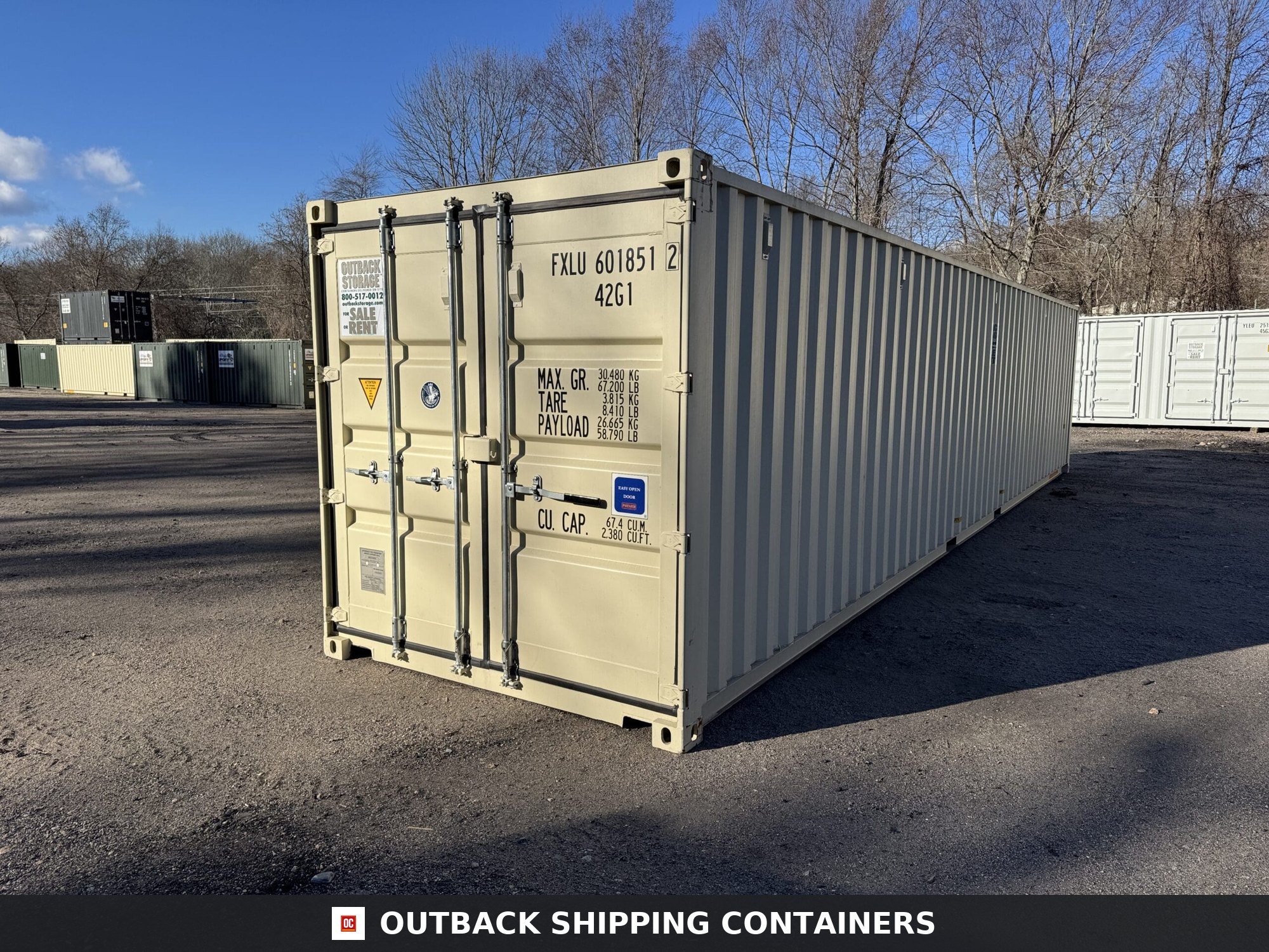 40ft New Shipping Container – Wind & Watertight – Beige — 40ft — new (image 10 of 12)