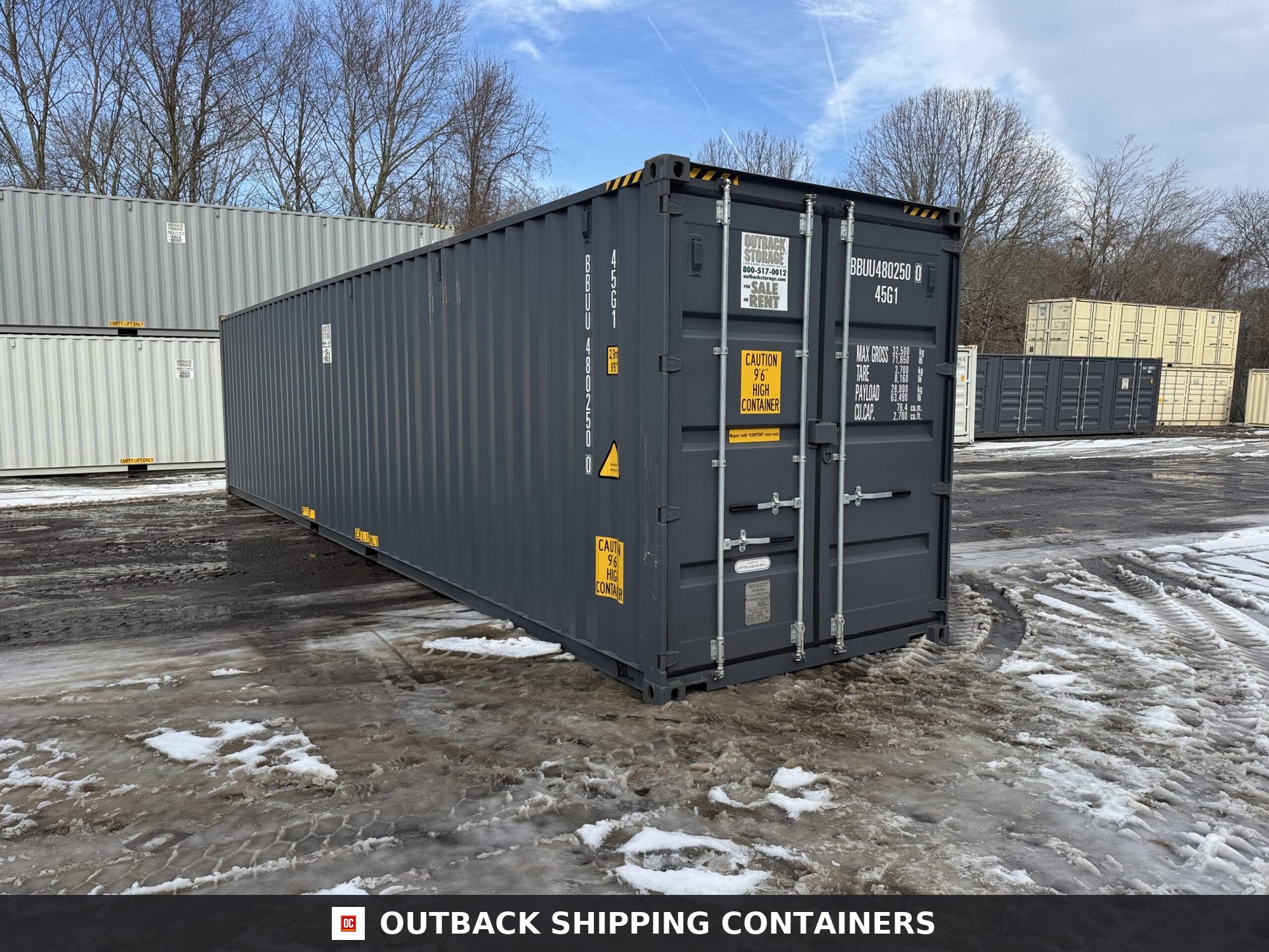 40ft New High Cube Shipping Container – Wind & Watertight – Gray — 40ft — new (image 1 of 12)