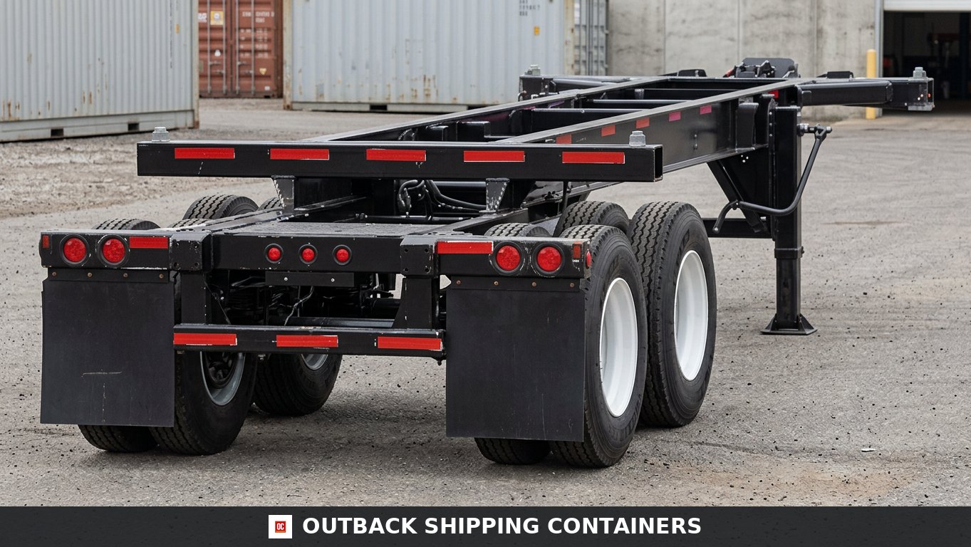 20ft Container Chassis for sale — center divider gate