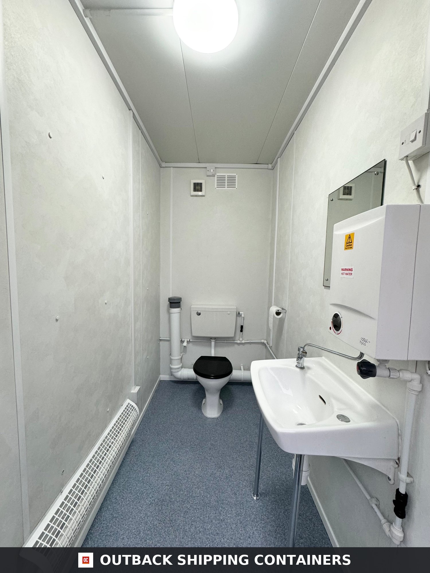 24 x 9 ft for Sale — Door and Entry Detail | Outback Shipping Containers 24 x 9 ft — 4 + 1 Toilet Block — Anti-Vandal Portable Site Accommodation — No 768 — product gallery image 6 of 17