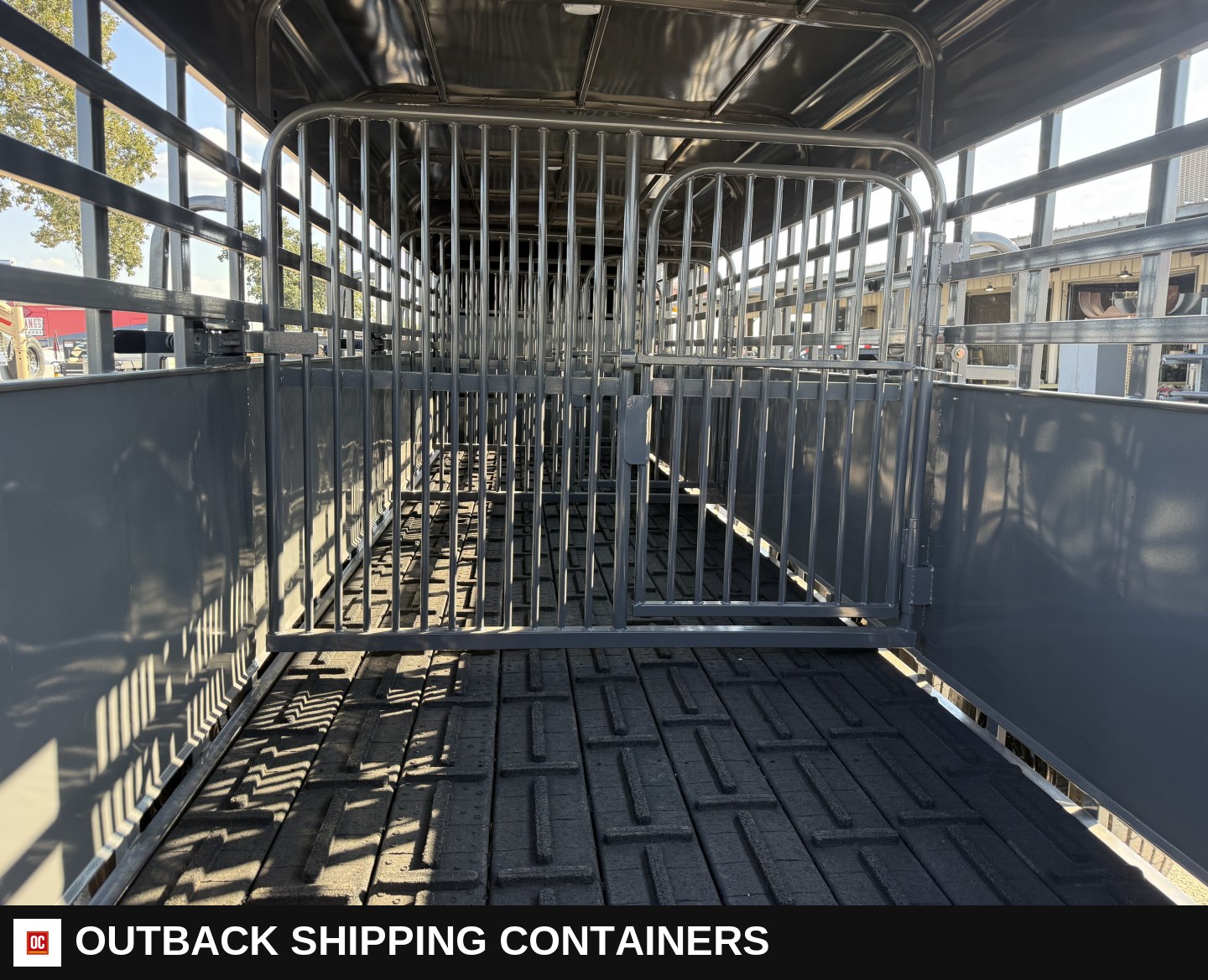 2026 Big Bend 6’8"X28' Stock / Stock Combo Trailer — Center Divider Gate | Outback Shipping Containers 2026 Big Bend 6’8"X28' Stock / Stock Combo Trailer for sale — center divider gate