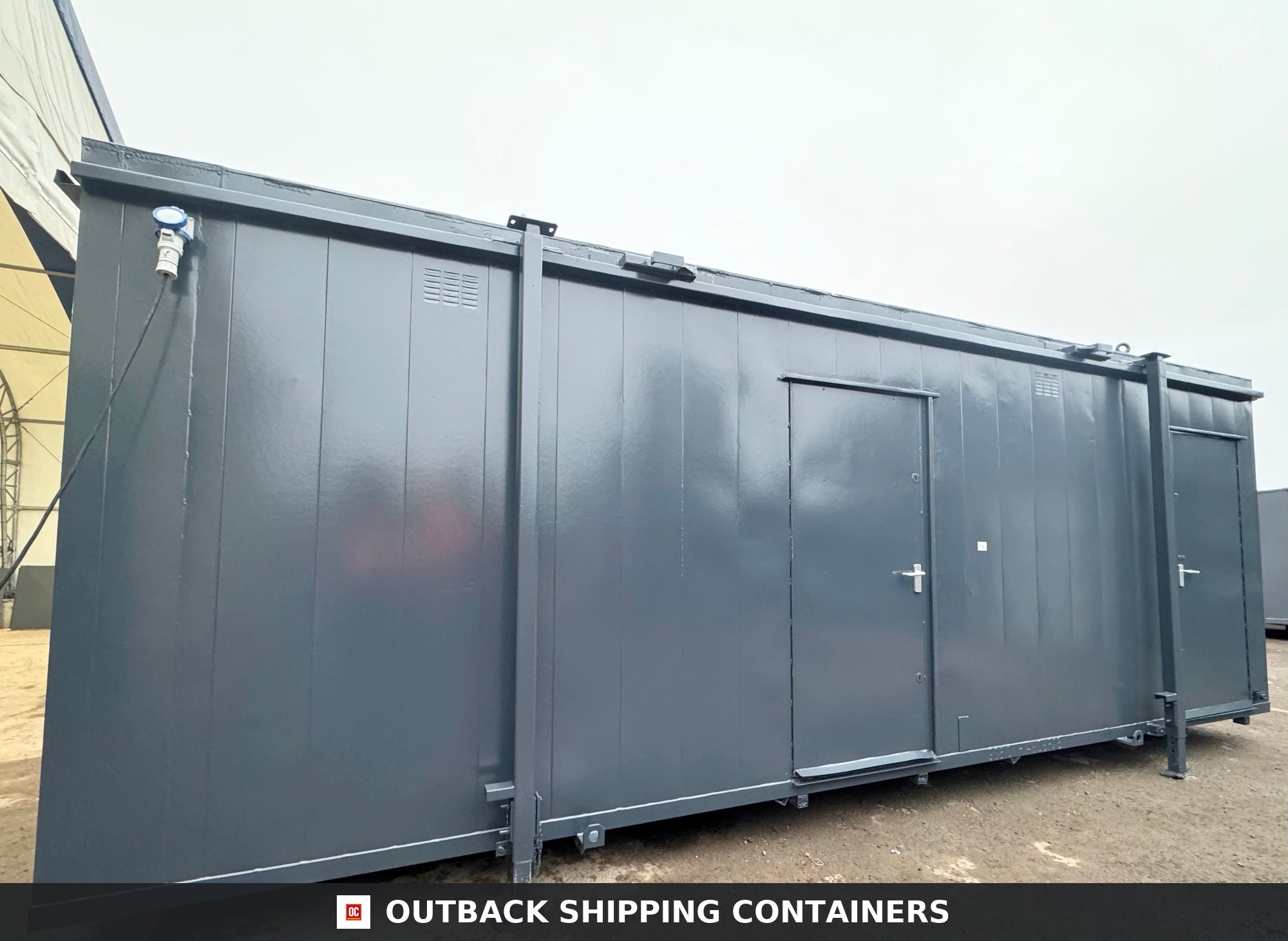 24 x 9 ft for Sale — Rear Exterior View | Outback Shipping Containers 24 x 9 ft — 4 + 1 Toilet Block — Anti-Vandal Portable Site Accommodation — No 768 — product gallery image 3 of 17
