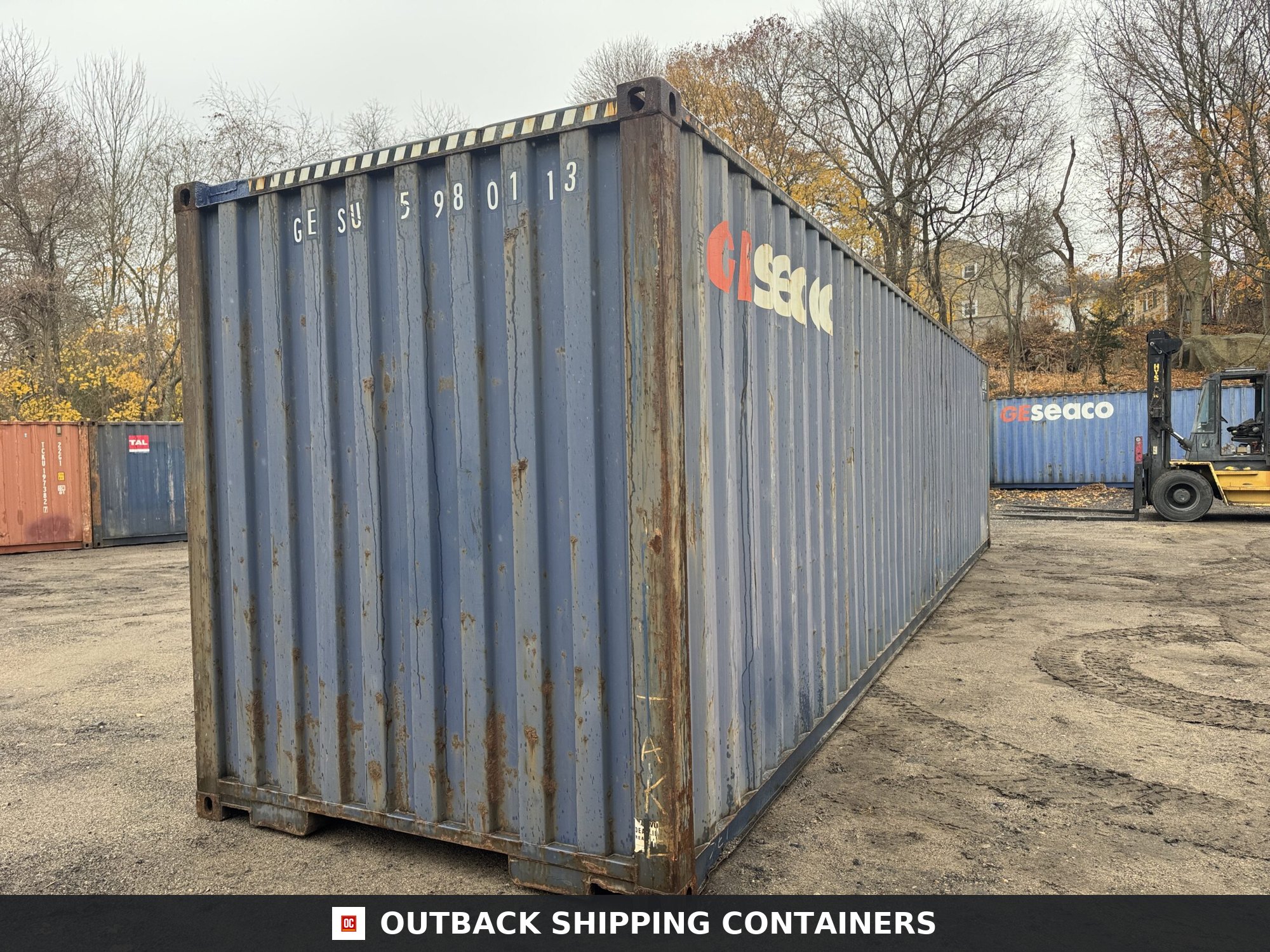 40ft Used High Cube Shipping Container — Door and Entry Detail | Outback Shipping Containers 5 40ft Used High Cube Shipping Container – Wind & Watertight – Blue — 40ft — used (image 7 of 12)