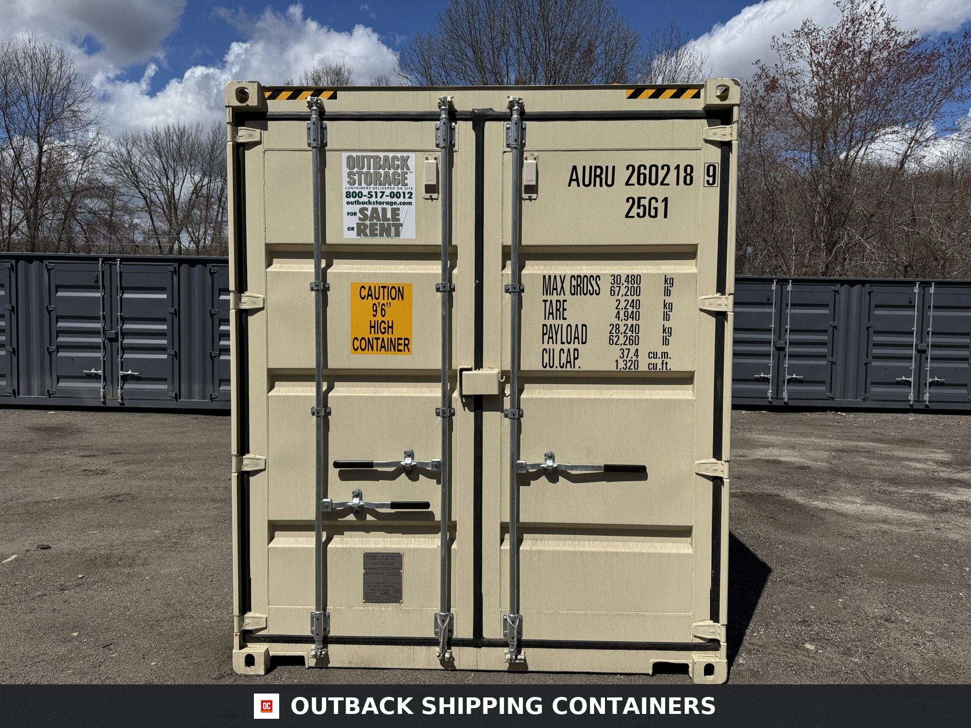 20ft New High Cube Shipping Container – Wind & Watertight – Beige — 20ft — new (image 3 of 12)