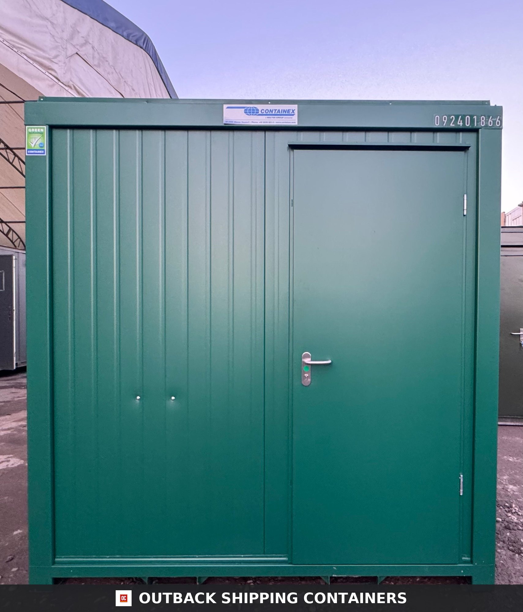 Triple Urinal Unit for Sale — Side Profile View | Outback Shipping Containers Triple Urinal Unit — 8 x 5 ft NEW Portable Toilet Block — Green — No 793 — primary exterior image 1 of 15