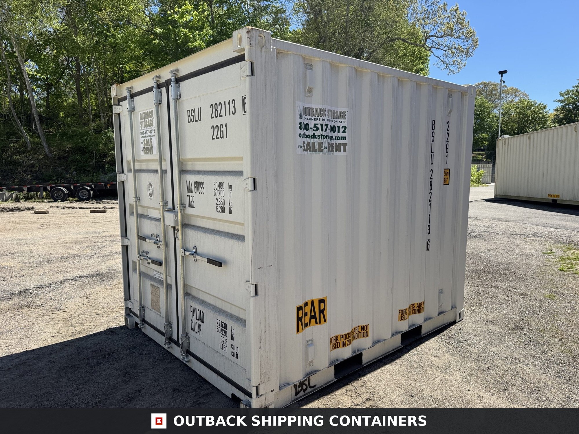 10ft New Shipping / Storage Container — Window and Shutter Detail | Outback Shipping Contain 2 10ft New Shipping / Storage Container – Wind & Watertight – White — 10ft — new (image 8 of 10)