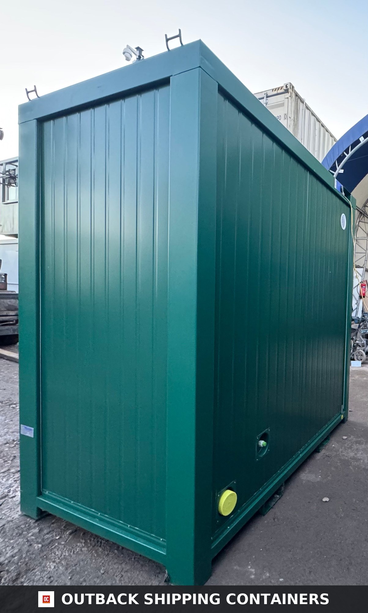 Triple Urinal Unit for Sale — Interior Detail | Outback Shipping Containers Triple Urinal Unit — 8 x 5 ft NEW Portable Toilet Block — Green — No 793 — product gallery image 5 of 15