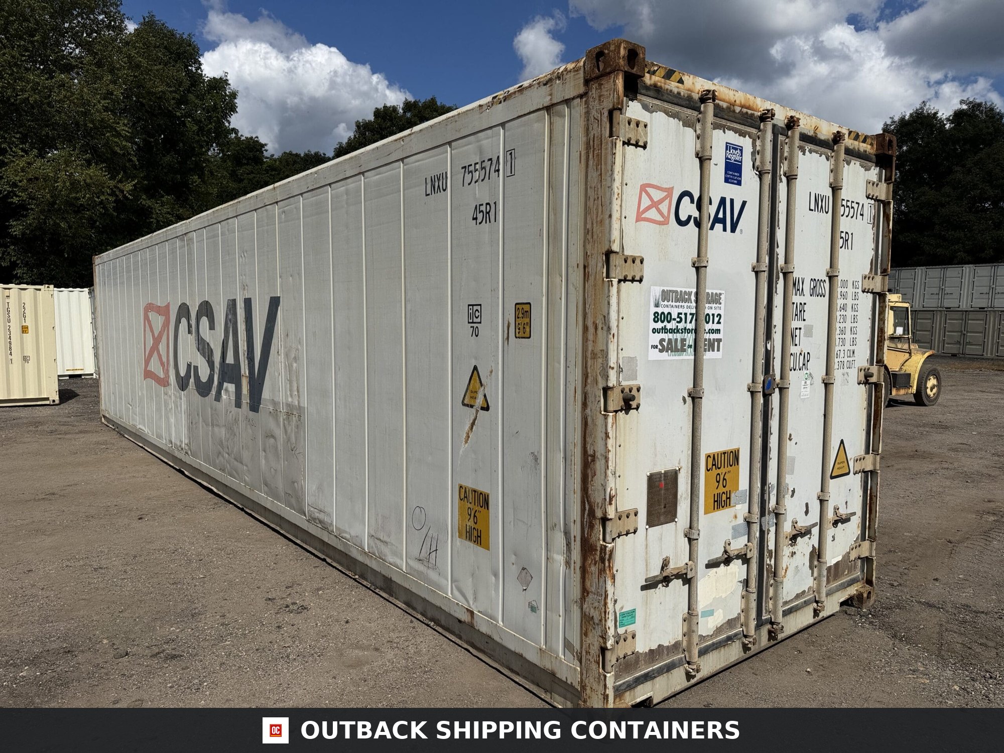 40ft As-Is High Cube Shipping Container – Wind & Watertight – White — 40ft — as_is (image 1 of 12)