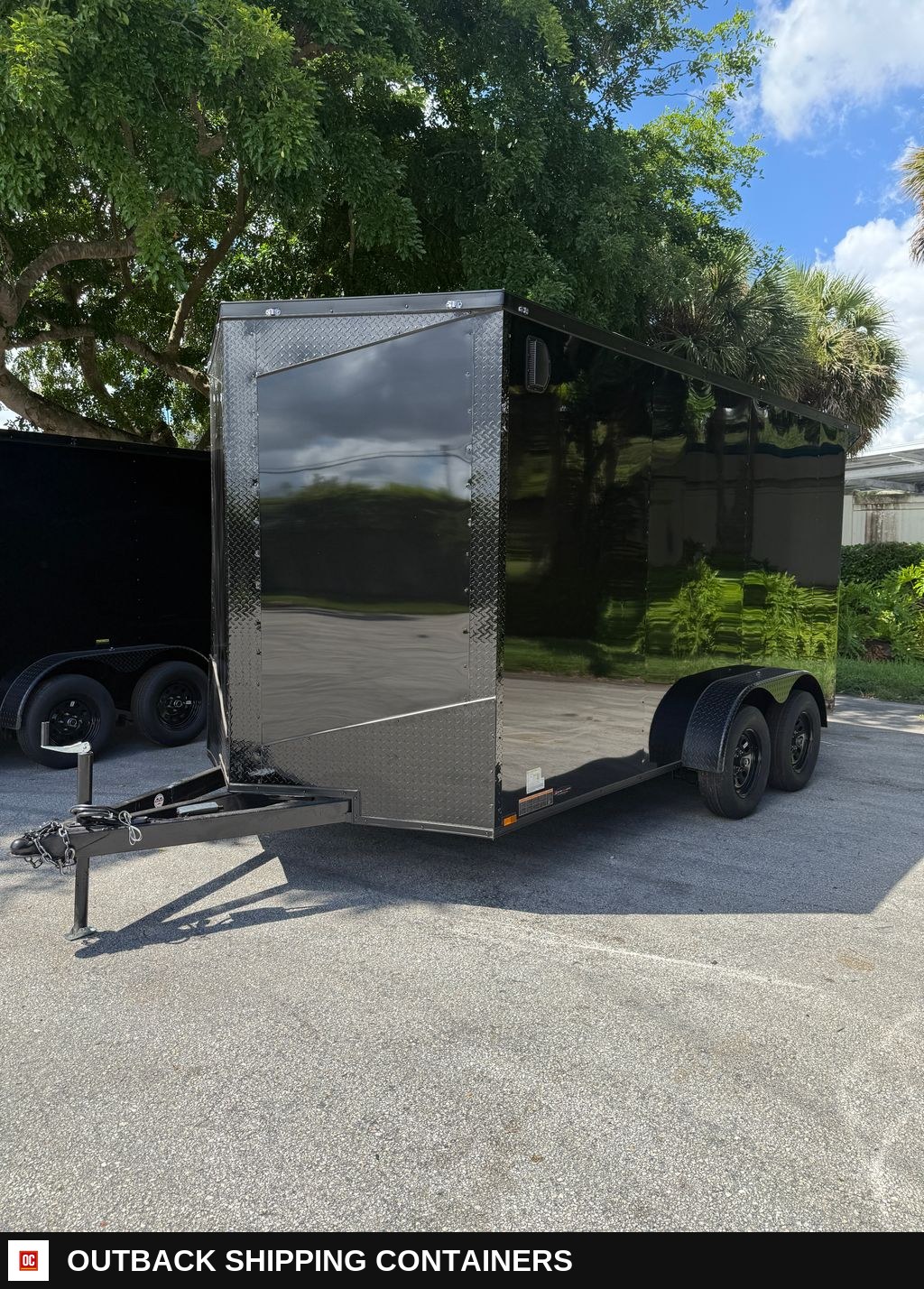 New 2027 Hook & Line 7 x 14 Enclosed Trailer 7k GVWR — Rear Entry Door | Outback Shipping Containers New 2027 Hook & Line 7 x 14 Enclosed Trailer 7k GVWR for sale — rear entry door