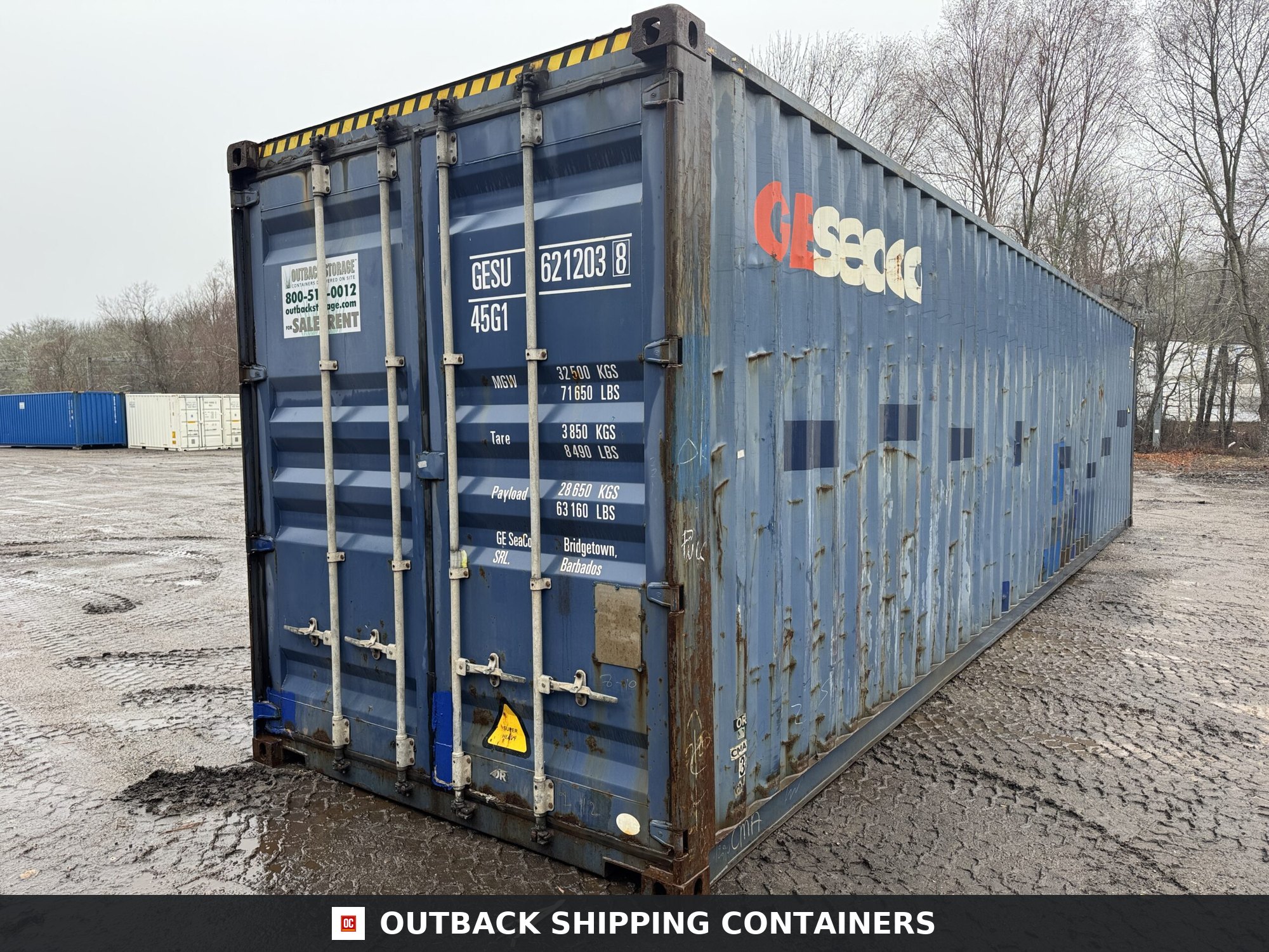 40ft Used High Cube Shipping Container for Sale — Interior Detail | Outback Shipping Contain 11 40ft Used High Cube Shipping Container – Wind & Watertight – Blue — 40ft — used (image 6 of 12)