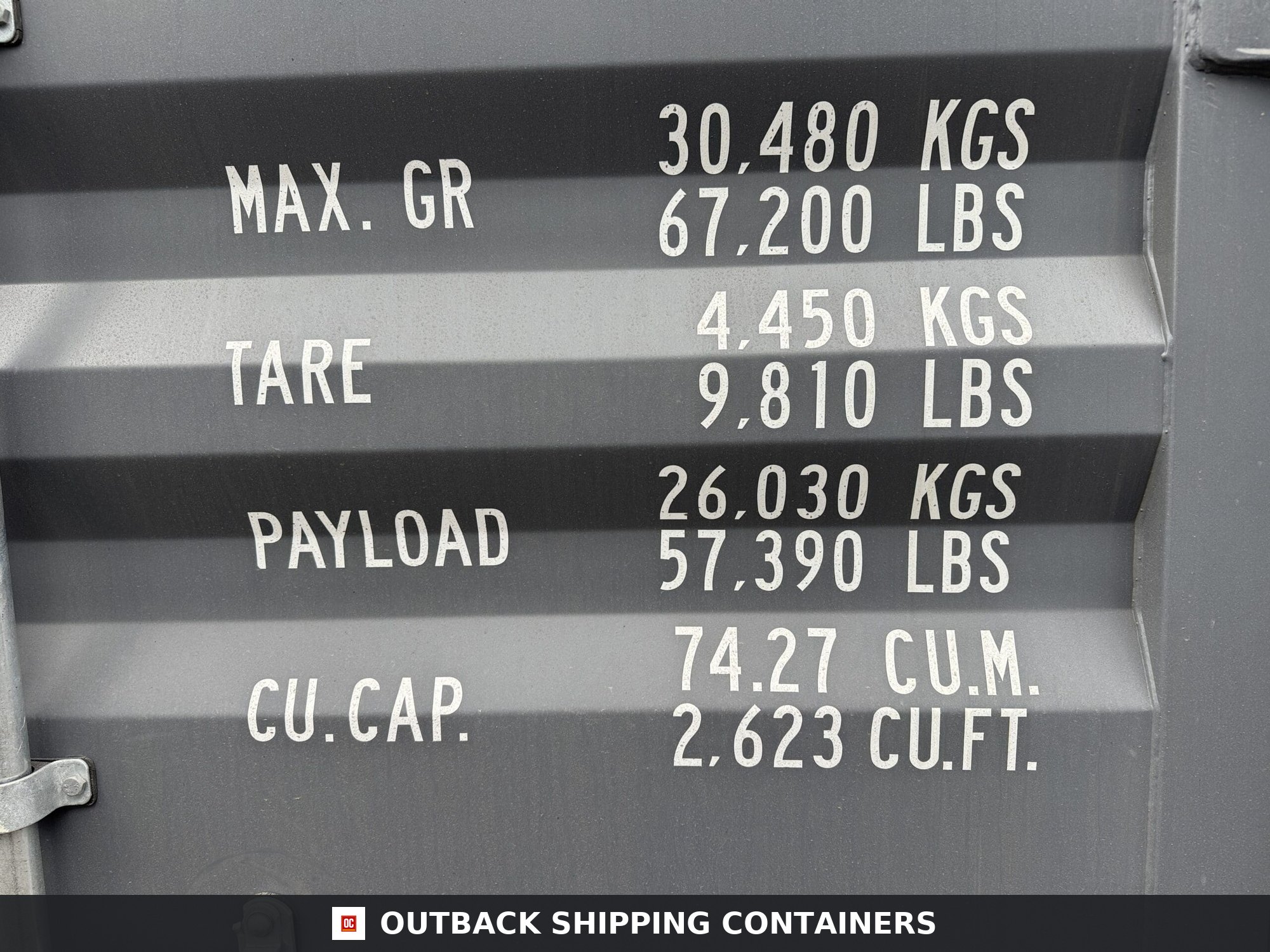 40ft New High Cube Shipping Container — Rear Exterior View | Outback Shipping Containers 2 40ft New High Cube Shipping Container – Wind & Watertight – Dk Gray — 40ft — new (image 4 of 12)