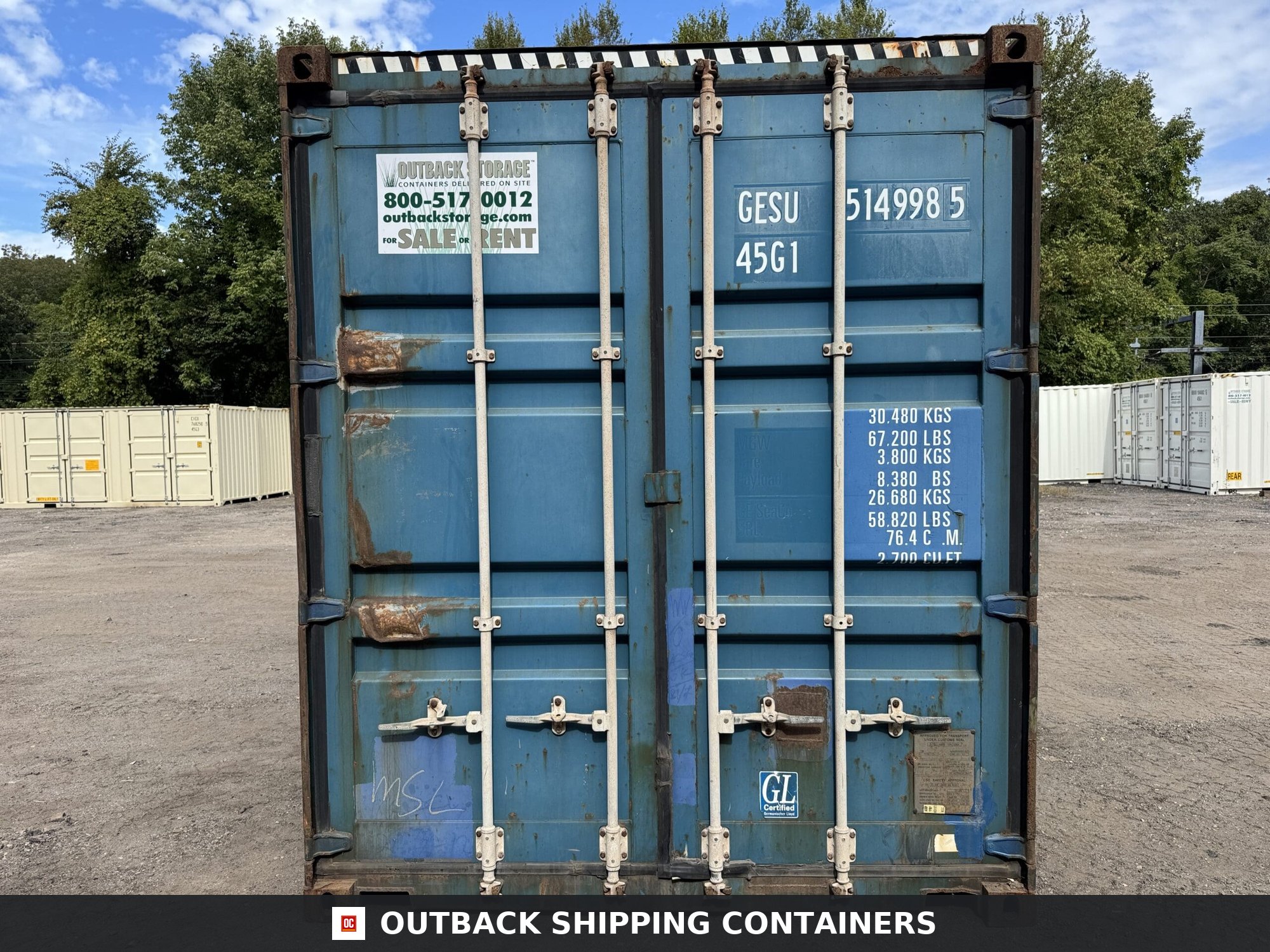 40ft Used High Cube Shipping Container – Wind & Watertight – Blue — 40ft — used (image 3 of 12)