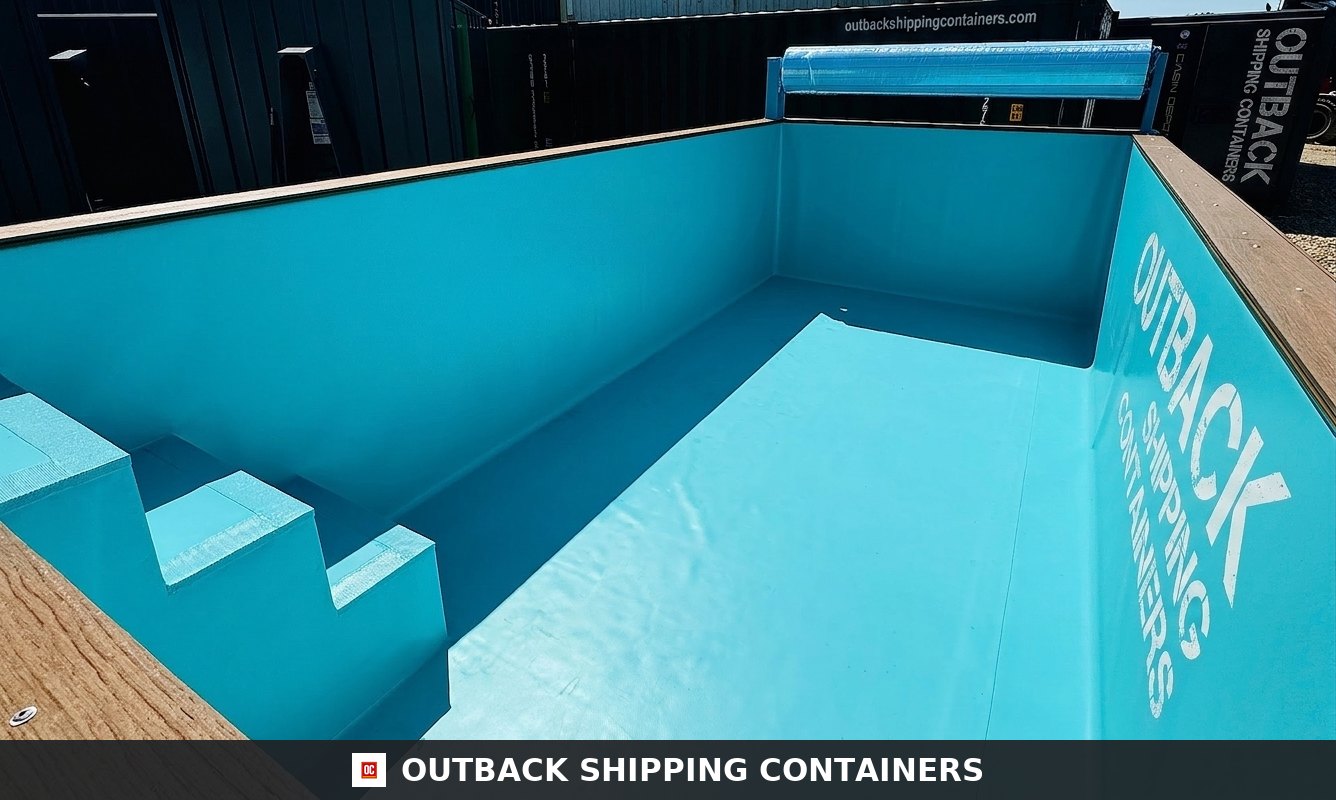 20FT Caribbean Blue Swim-Jet Container Pool — Interior Detail | Outback Shipping Containers 20FT Caribbean Blue Swim-Jet Container Pool — view 6 of 10