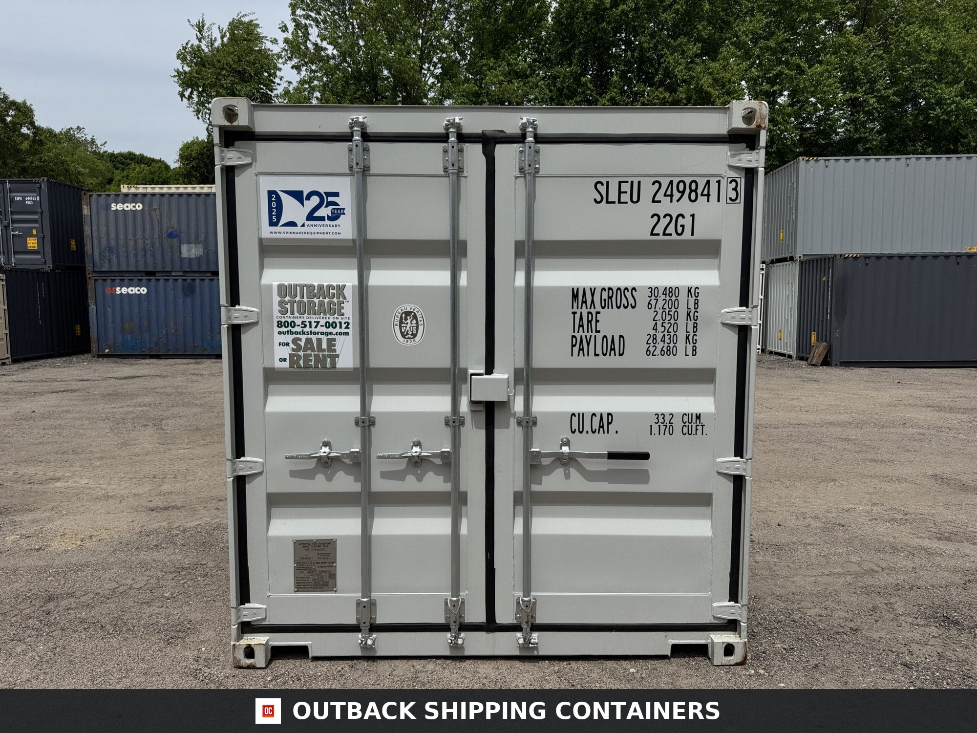 20ft New Shipping Container – Wind & Watertight – Gray — 20ft — new (image 3 of 12)